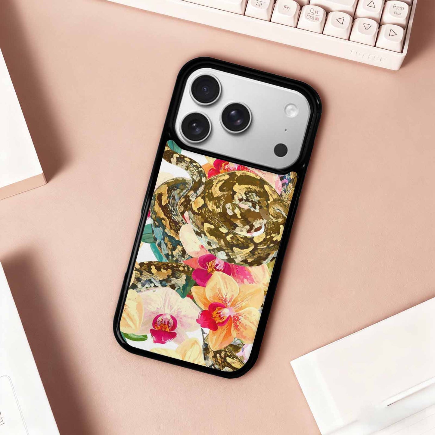 iPhone 17 Pro Case — Snakes Print Floral Seamless Pattern Floral, Custom Phone Case
