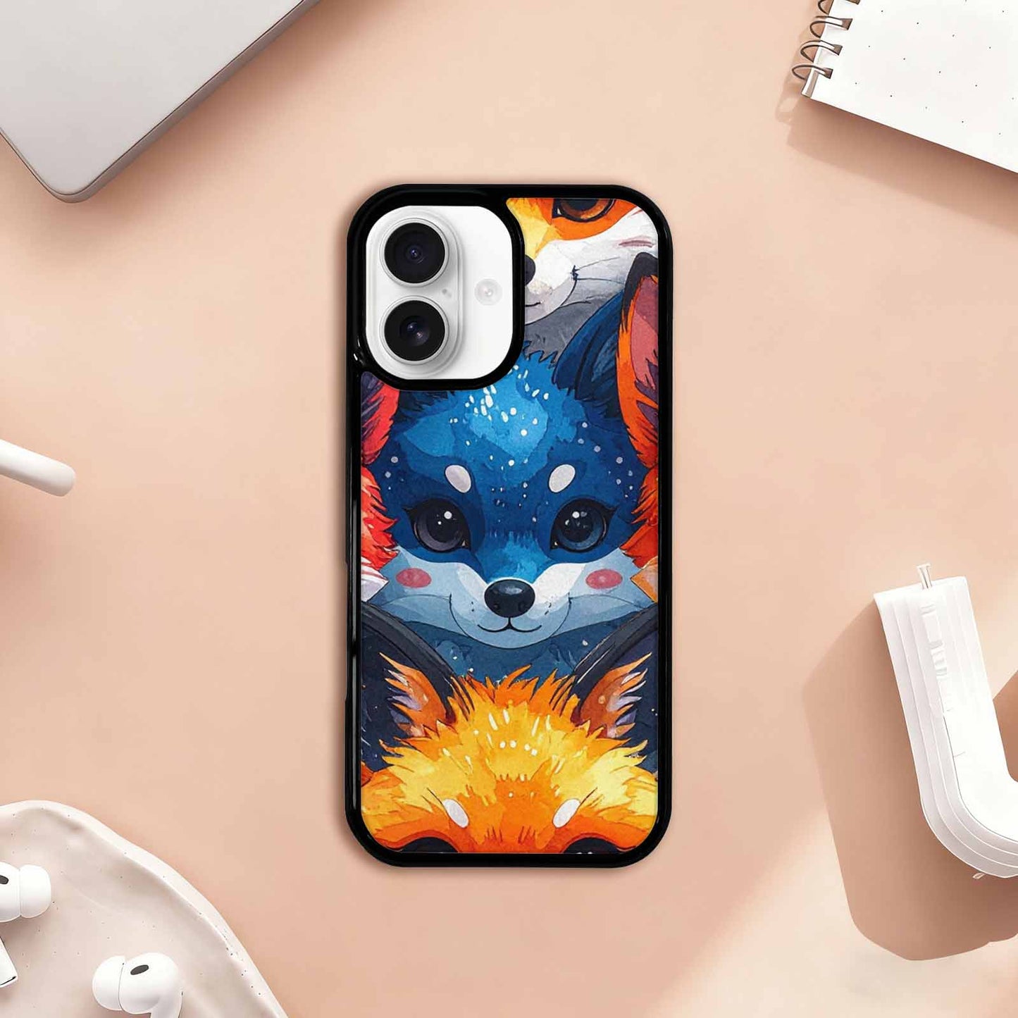 iPhone 17 Case — Watercolor Kawaii Fox Watercolor Abstract, Custom Phone Case