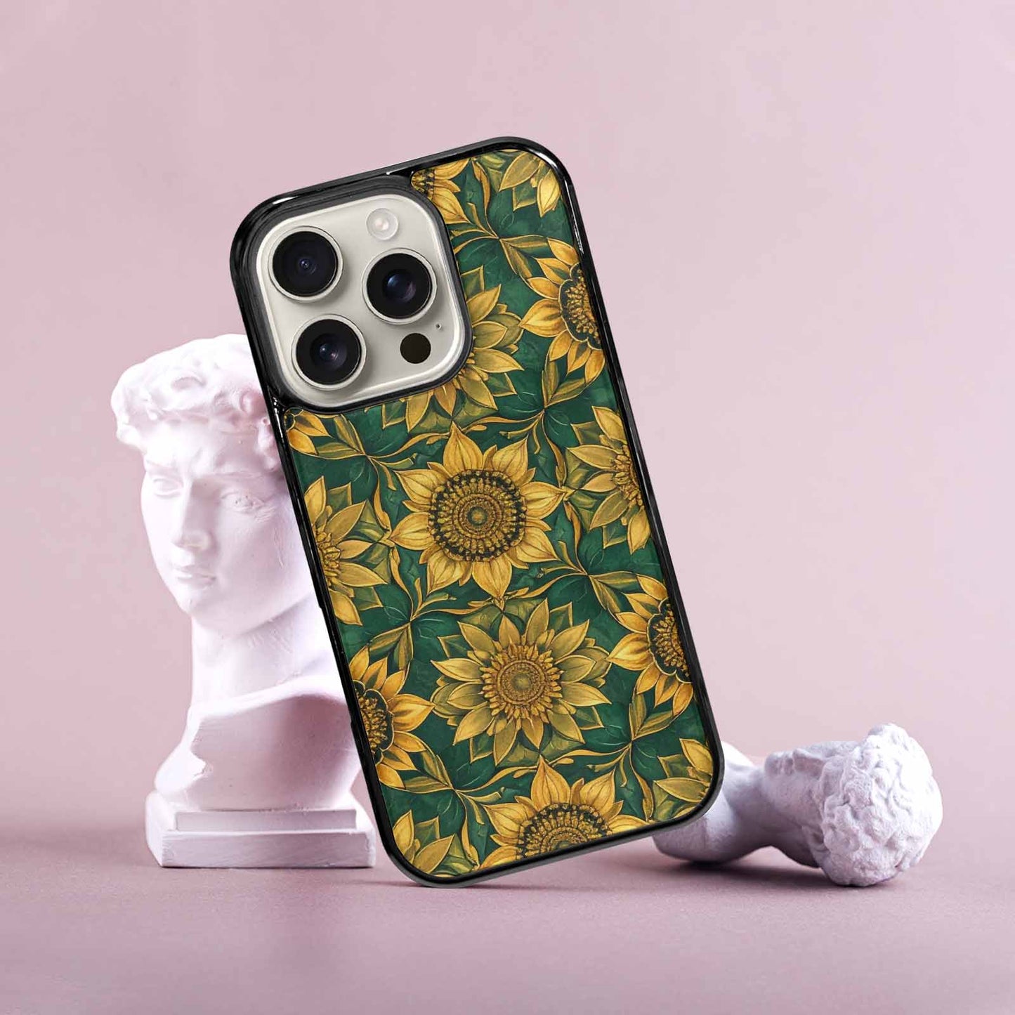 iPhone 16 Pro Case — Sunflower Mandala Kaleidoscope Custom, Custom Print Case Cover