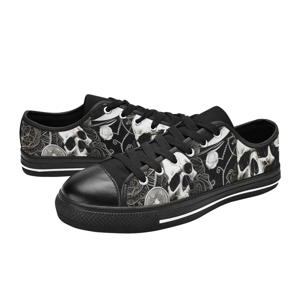 MEN'S Skulls Love Canvas Wallpaper Art Custom Sneakers