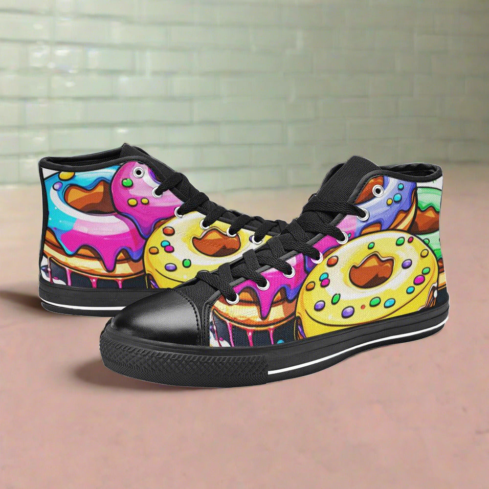 Cyberpunk Purple Teal Custom WOMEN Bold Art - Freaky Shoes | Custom Art Sneakers