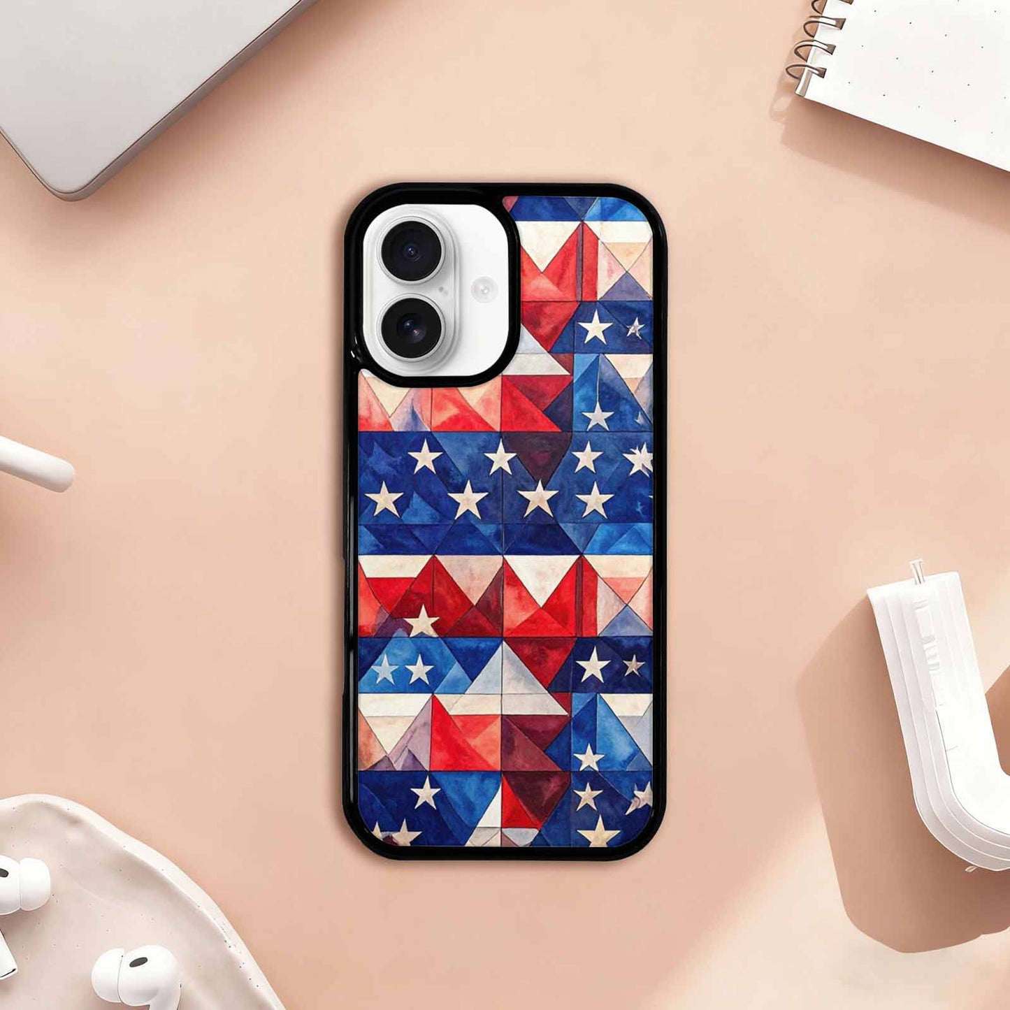 iPhone 17 Case — Small American Flag Stars Galaxy Space, Custom Made Phone Cover