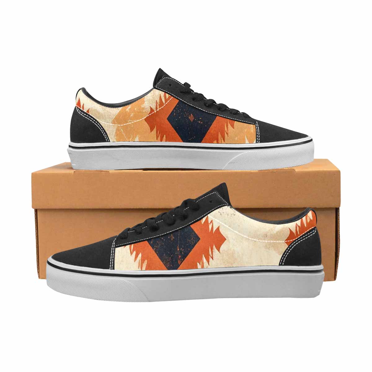 WOMEN'S Southwestern Geometric Diamond Canvas Lace-Up Dreamcore Custom Shoes