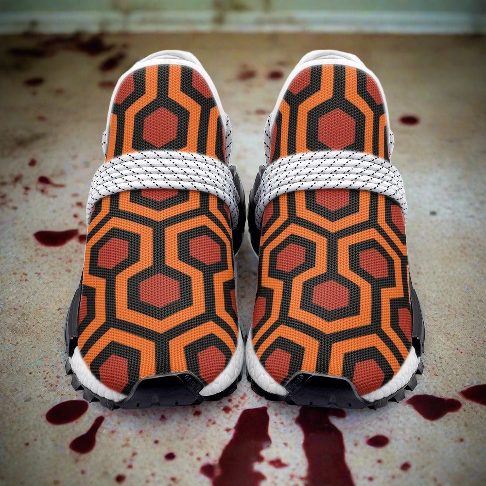 Aztec Crimson Black Wearable Bold Art - Freaky Shoes | Custom Art Sneakers
