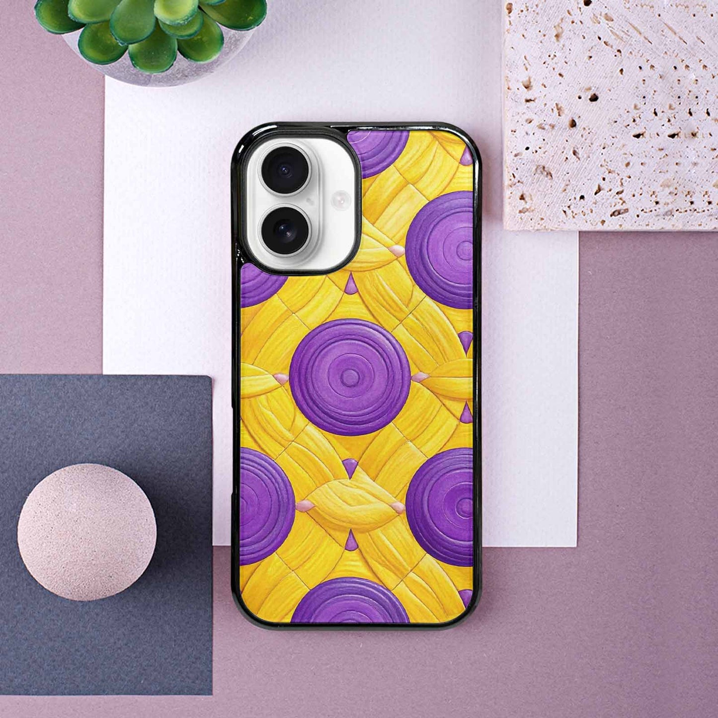 iPhone 16 Case — Intersex Flag Color Theme Small Rainbow, Personalized Phone Case