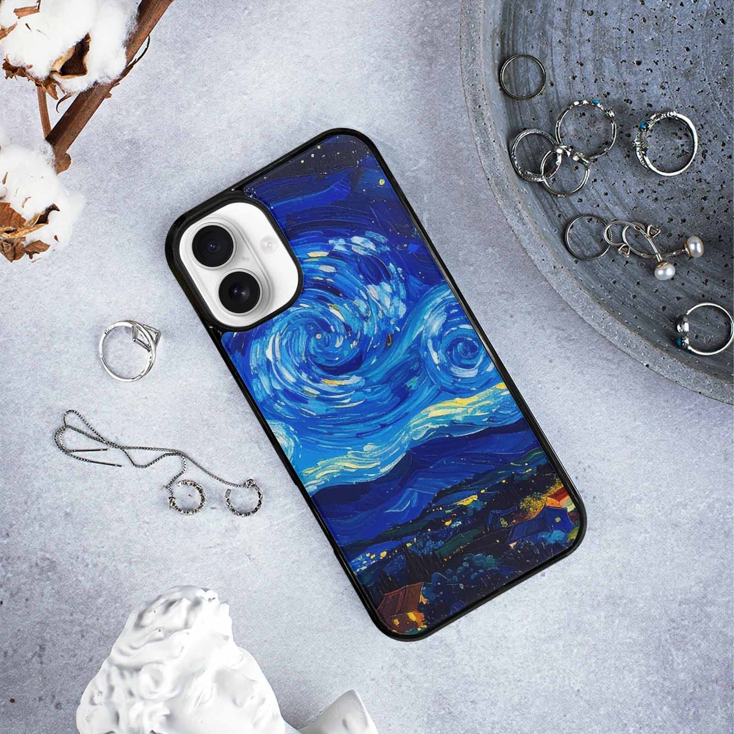 iPhone 16 Plus Case — Starry Night Van Gogh Paint Art, Customized Protective Case