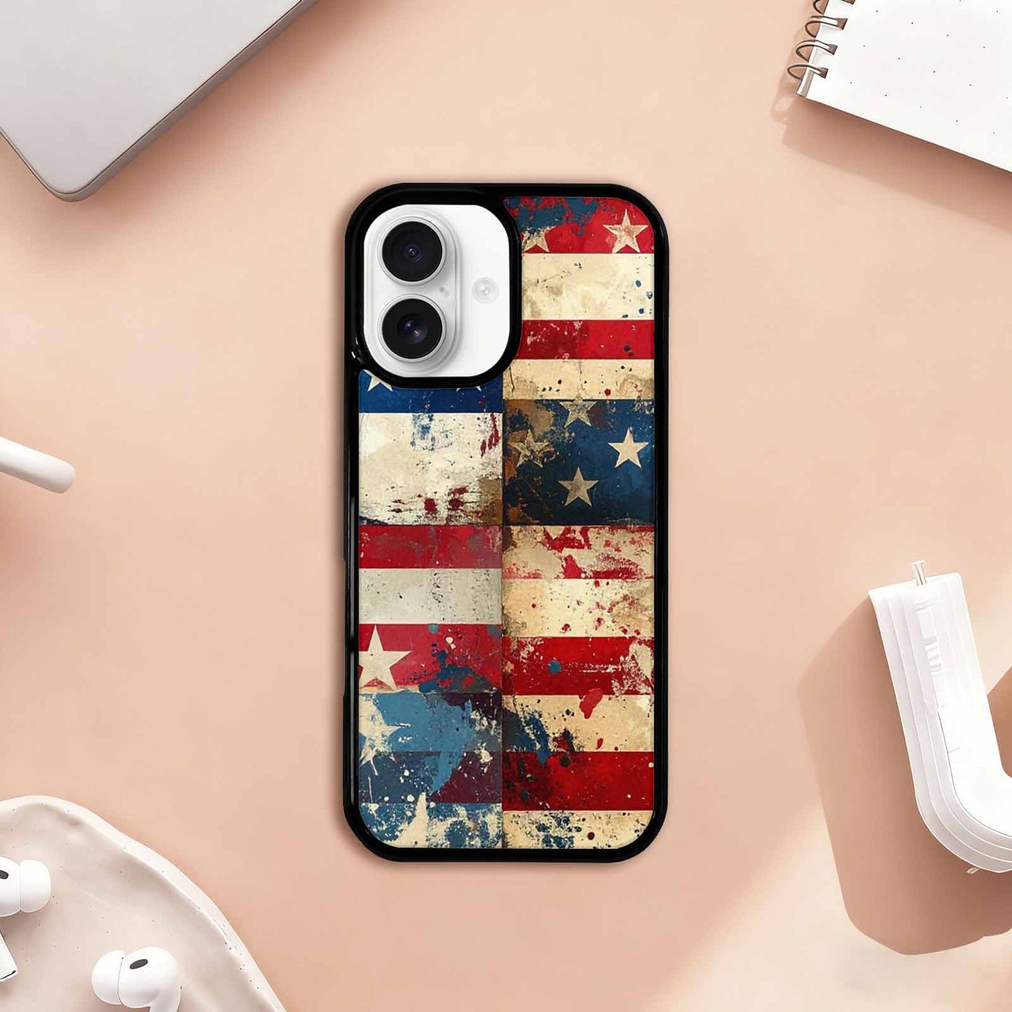 iPhone 17 Case — Small American Flag Stars Galaxy Space, Custom Phone Case