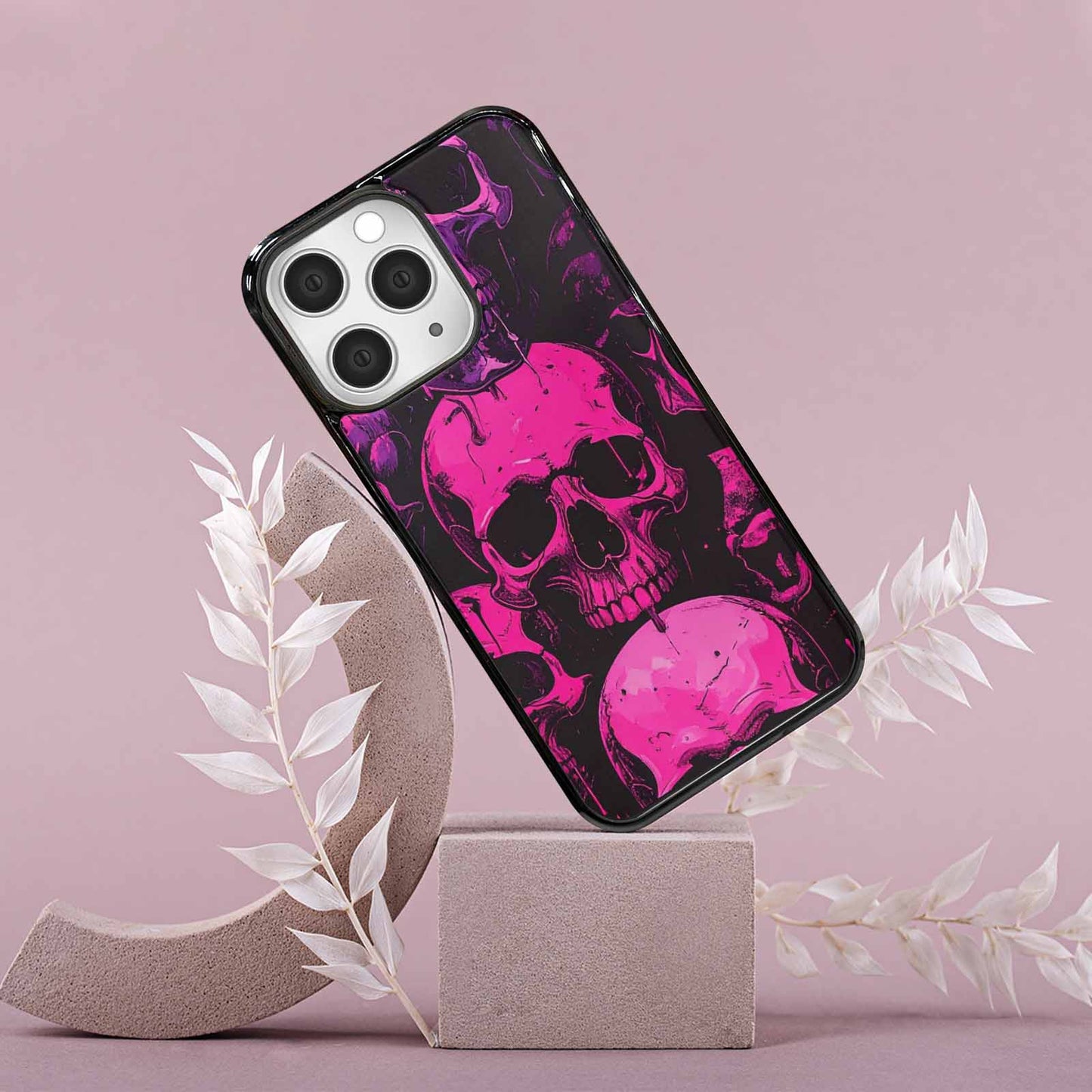 iPhone 15 Pro Max Case — Pink Purple Skeletons Neon Drip Melting, Customized Protective Case