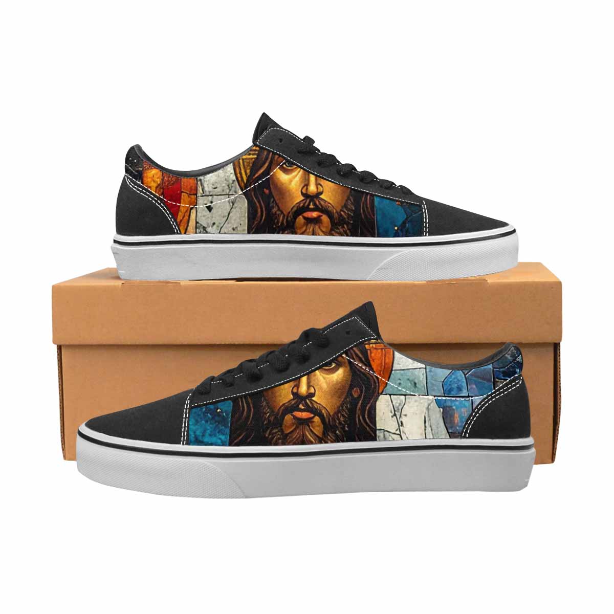 MEN'S Jesus Face Small Canvas Lace-Up Aesthetic Sneakers
