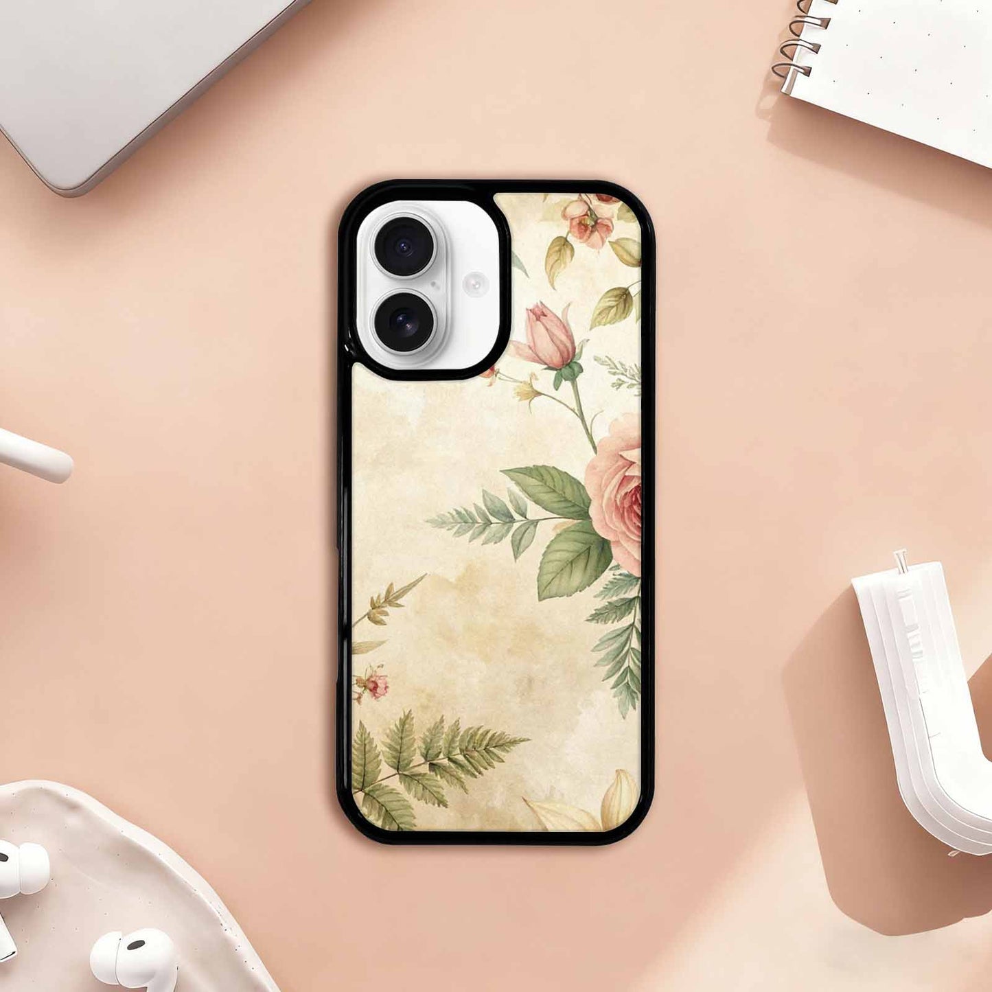 iPhone 17 Case — Vintage Botanical Art Pattern Floral, Custom Print Case Cover