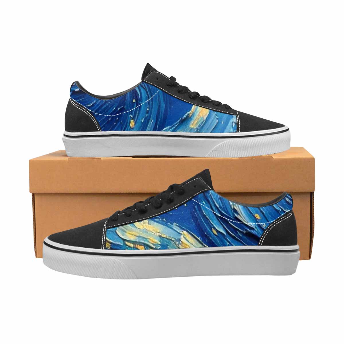 WOMEN'S Starry Night Galaxy Canvas Lace-Up Vibrant Chaos Shoes