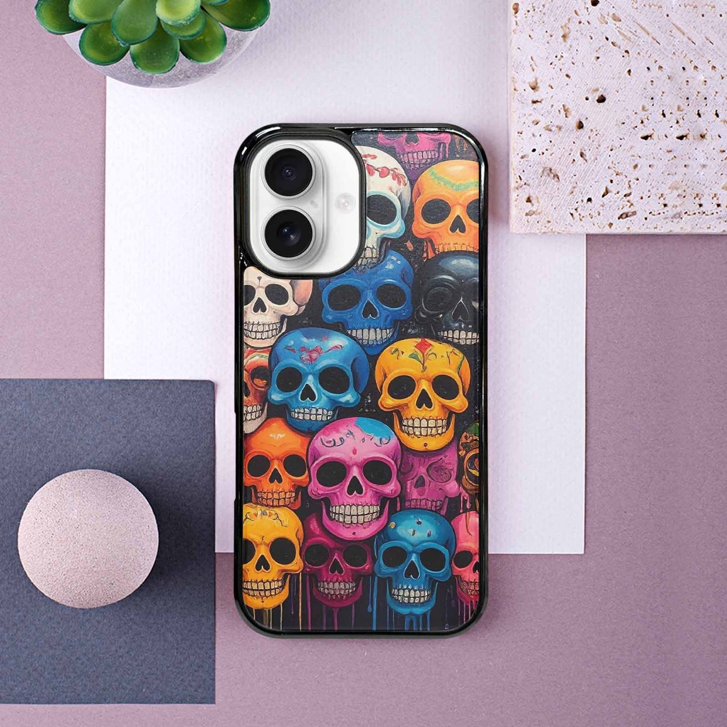 iPhone 16 Case — Skulls General Skulls Pattern, Personalized Phone Case