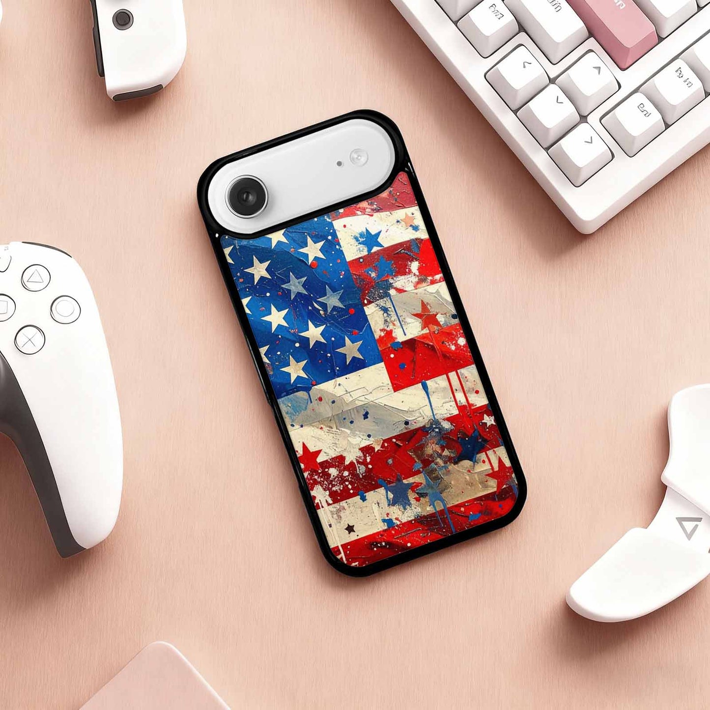 iPhone 17 Air Case — Patriotic Stars And Stripes American Galaxy, Customized Protective Case
