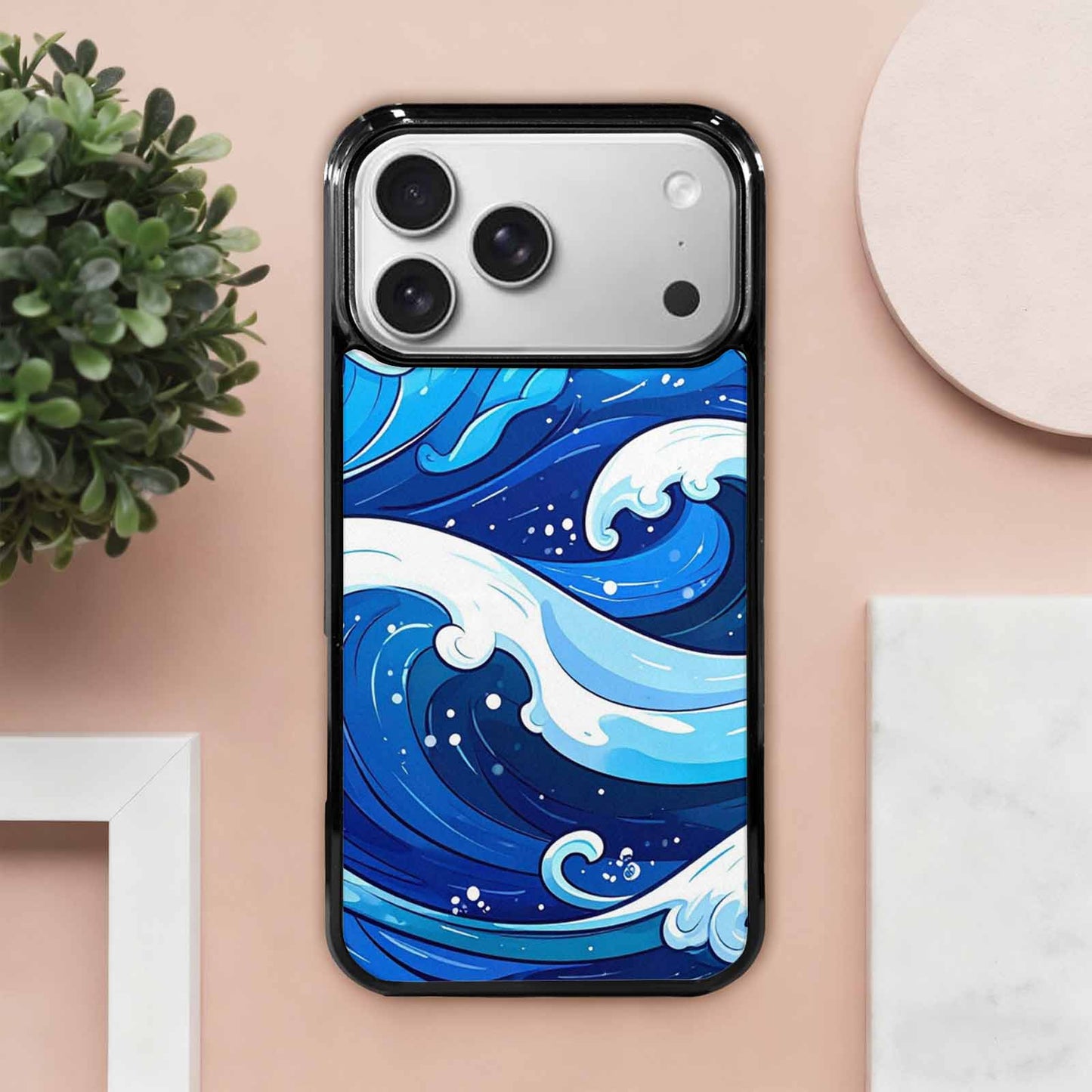 iPhone 17 Pro Max Case — Glossy Winter Wave Cartoon Cute, Custom Art Phone Cover