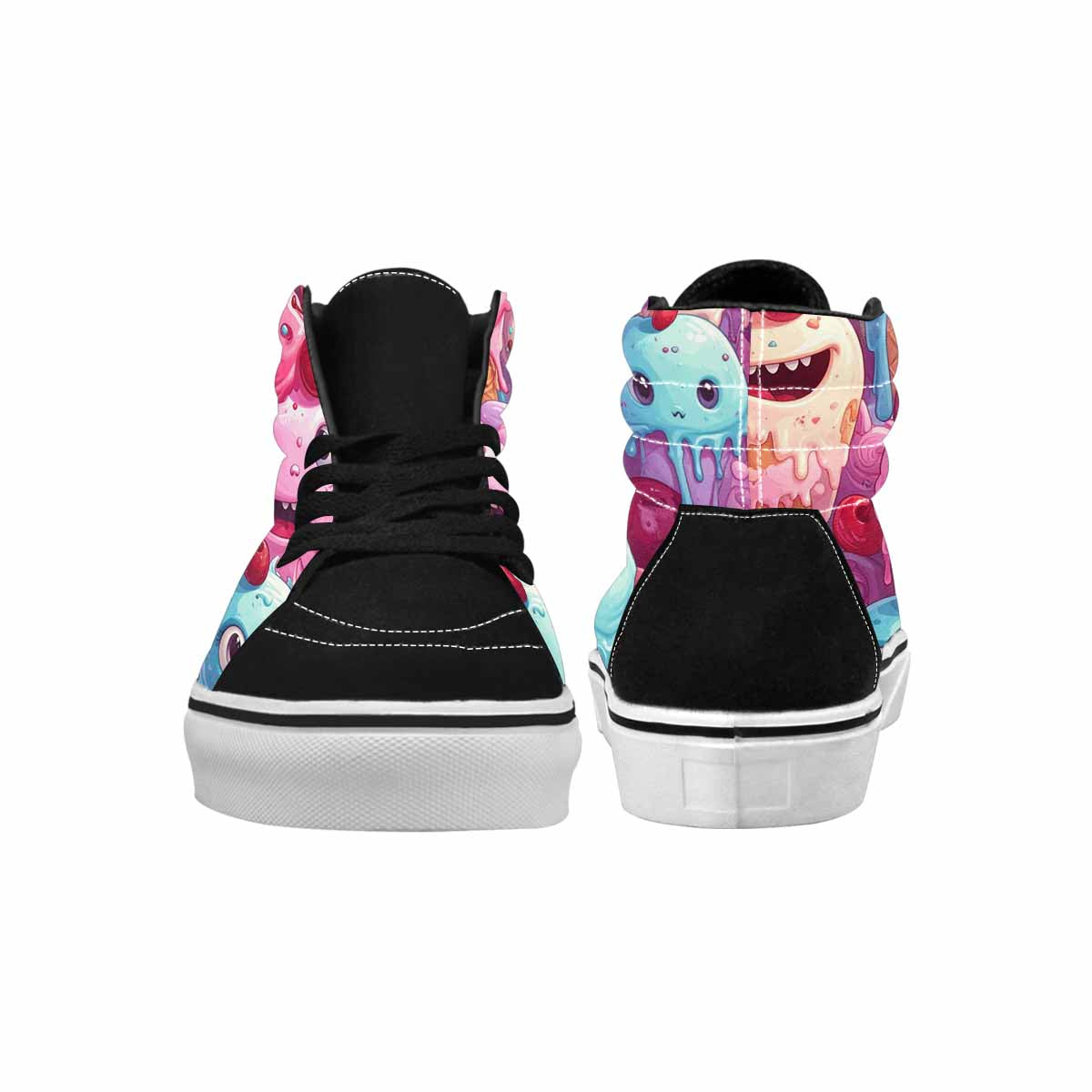 WOMEN'S Melting Icecream Monster Cherry High Top Canvas Dreamcore Custom Shoes