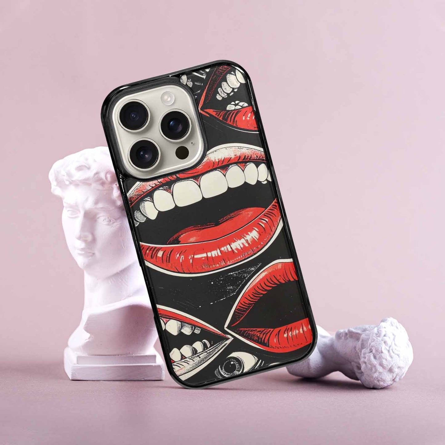 iPhone 16 Pro Case — Googly Cartoon Mouths, Custom Made Phone Cover