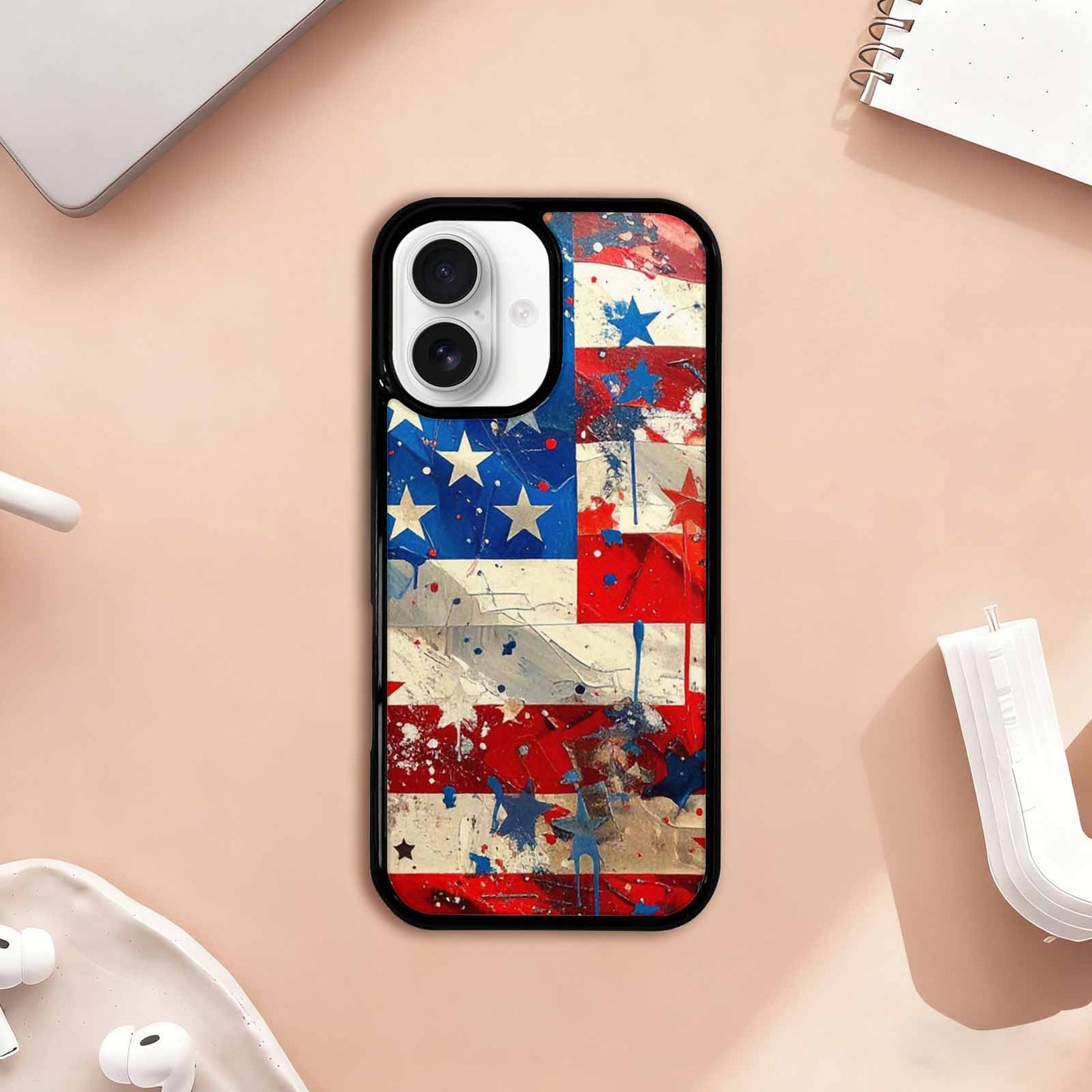 iPhone 17 Case — Patriotic Stars And Stripes Galaxy Space, Original Design Phone Case
