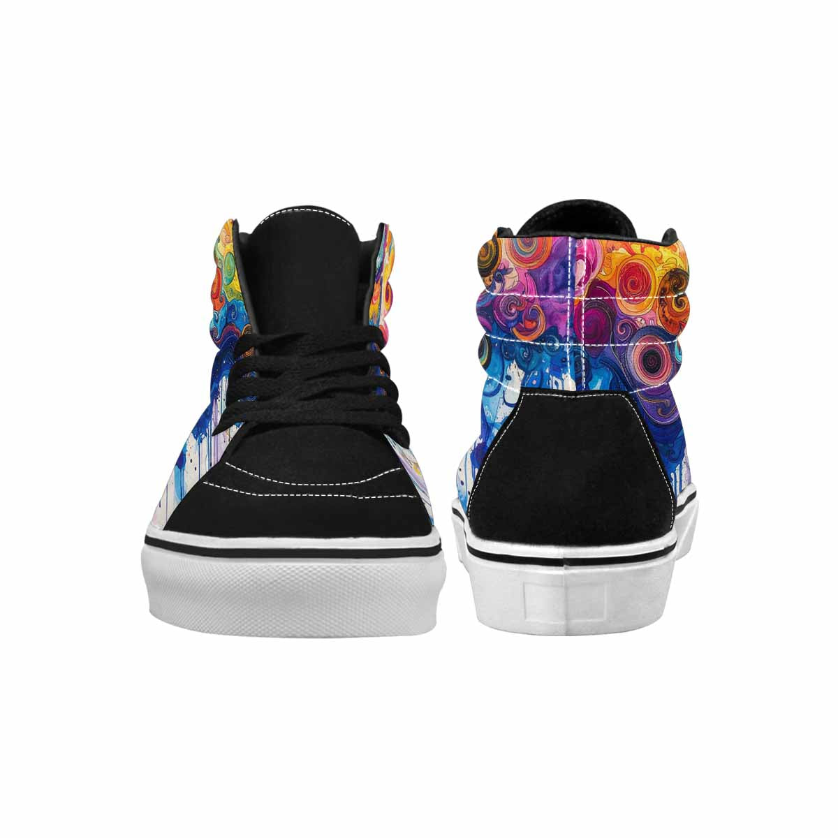 MEN'S Tie High Top Canvas Wallpaper Art Sneakers