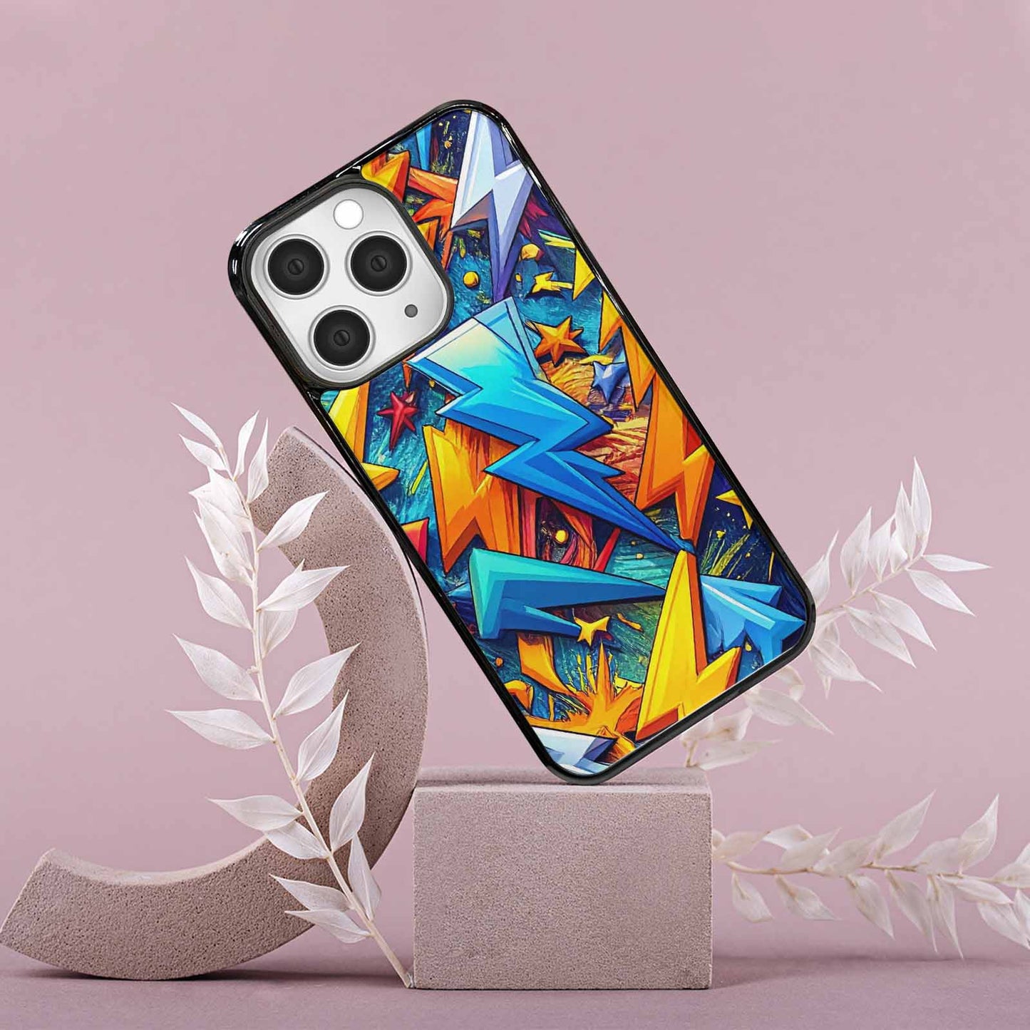 iPhone 15 Pro Max Case — Lightning Bolt Storm Pattern Hundreds Of, Custom Art Phone Cover