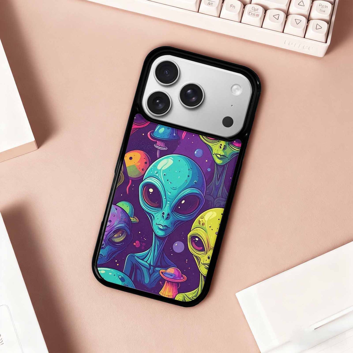 iPhone 17 Pro Case — Alien Ufo Cartoon Art Pattern Alien, Custom Art Phone Cover