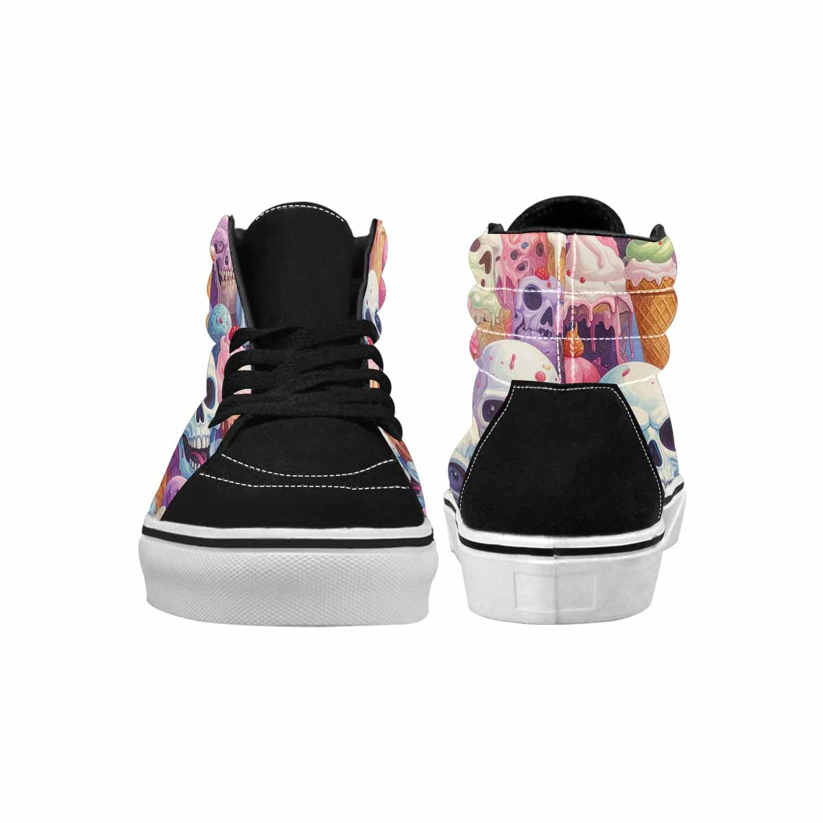MEN'S Ice Cream Monsters High Top Canvas Neon Fantasy Custom Shoes
