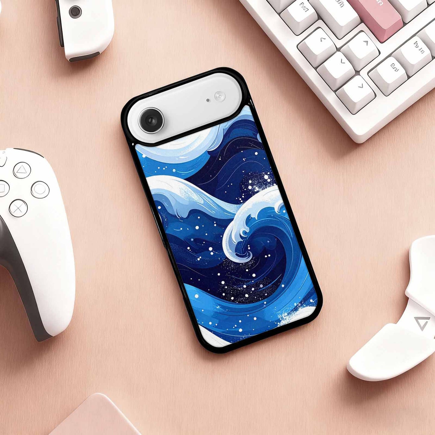 iPhone 17 Air Case — Glossy Winter Wave Seamless Cartoon Cute, Unique Phone Case Design