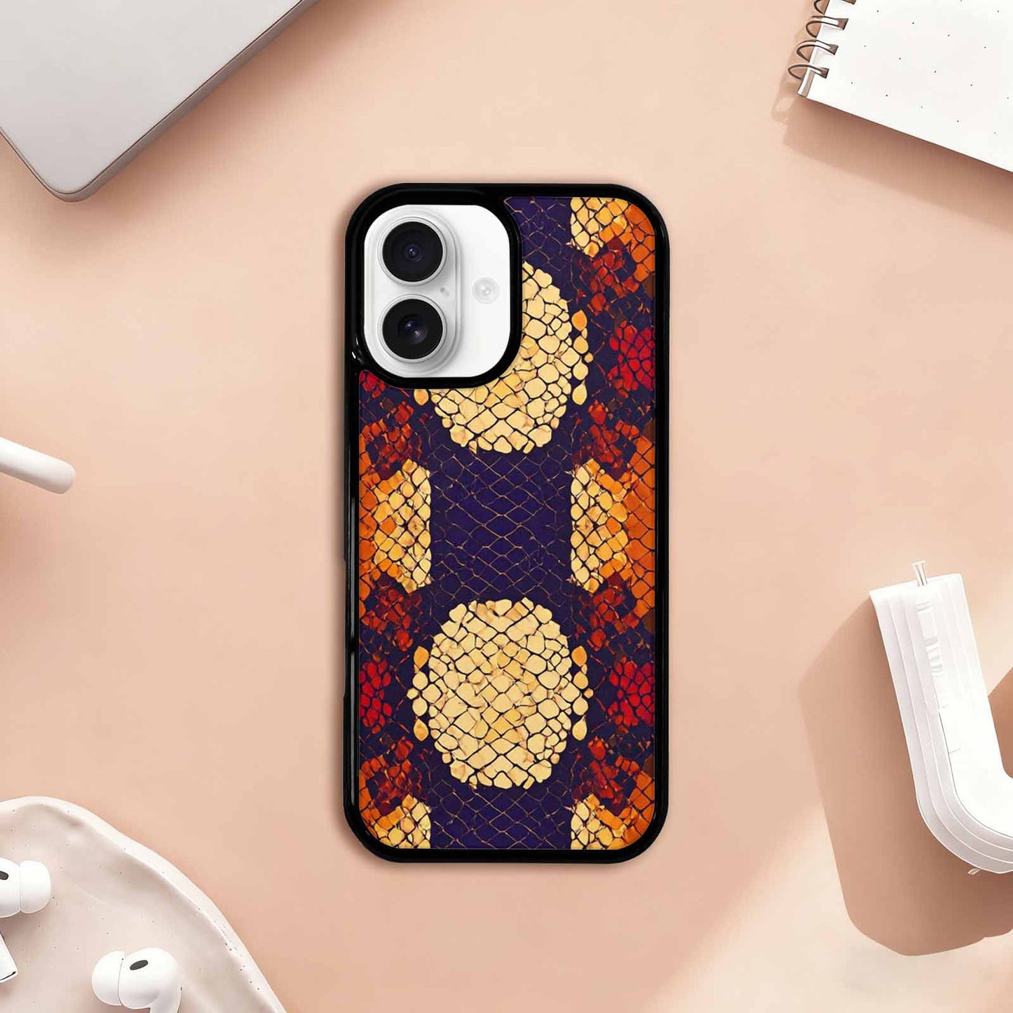 iPhone 17 Case — Snake Print Dark Seamless Animal Print, Custom Printed Phone Case