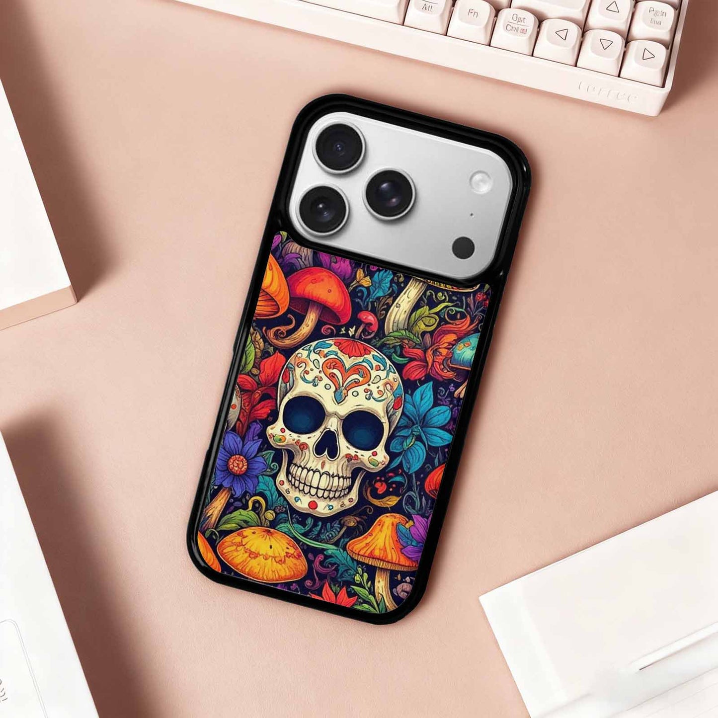 iPhone 17 Pro Case — Mushrooms And Hundreds Of Skulls Gothic, Personalized Phone Case