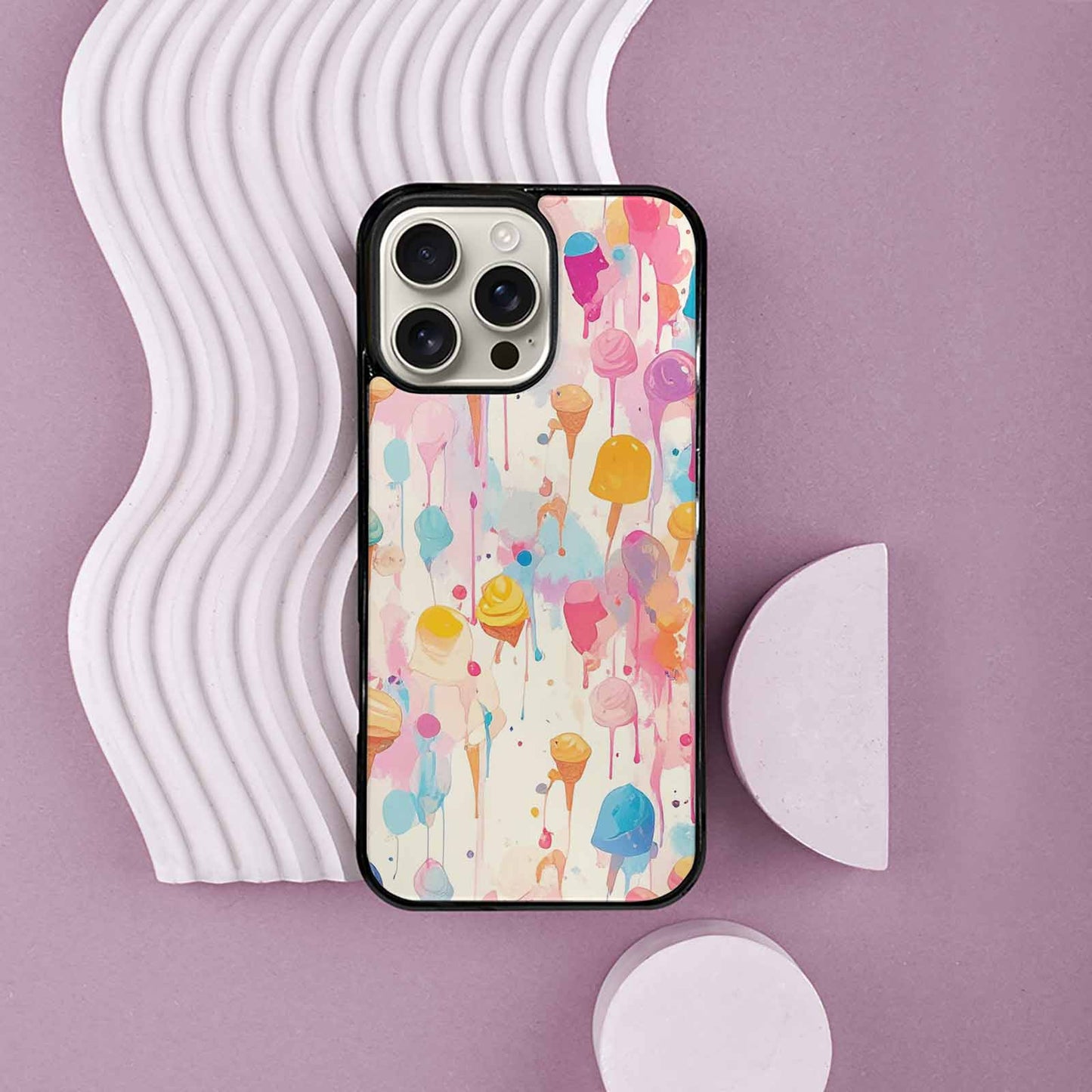 iPhone 16 Pro Max Case — Ice Cream Motif Ice Cream Motifs, Custom Print Case Cover