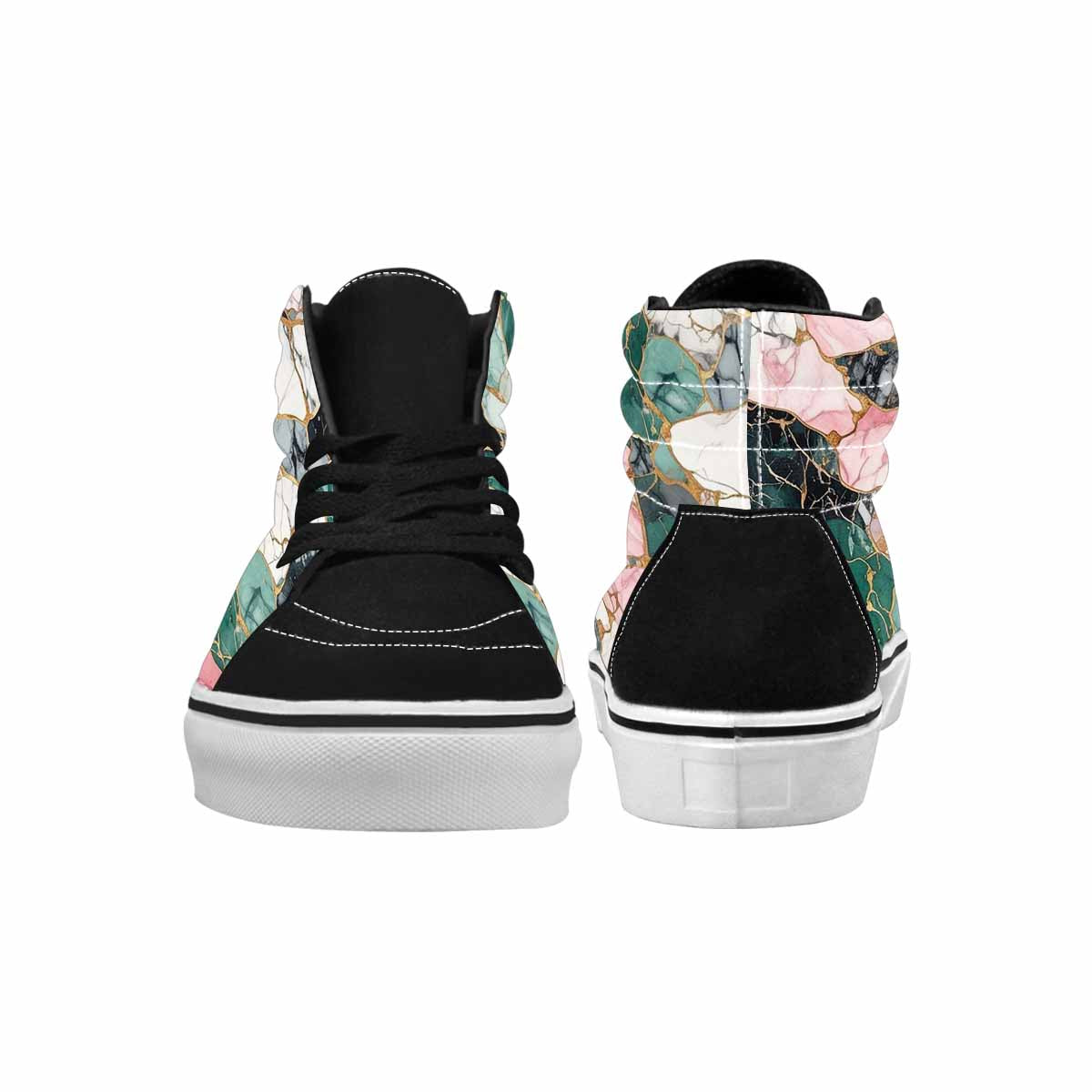 WOMEN'S Marble Stone Texture High Top Canvas Cottagecore Custom Shoes