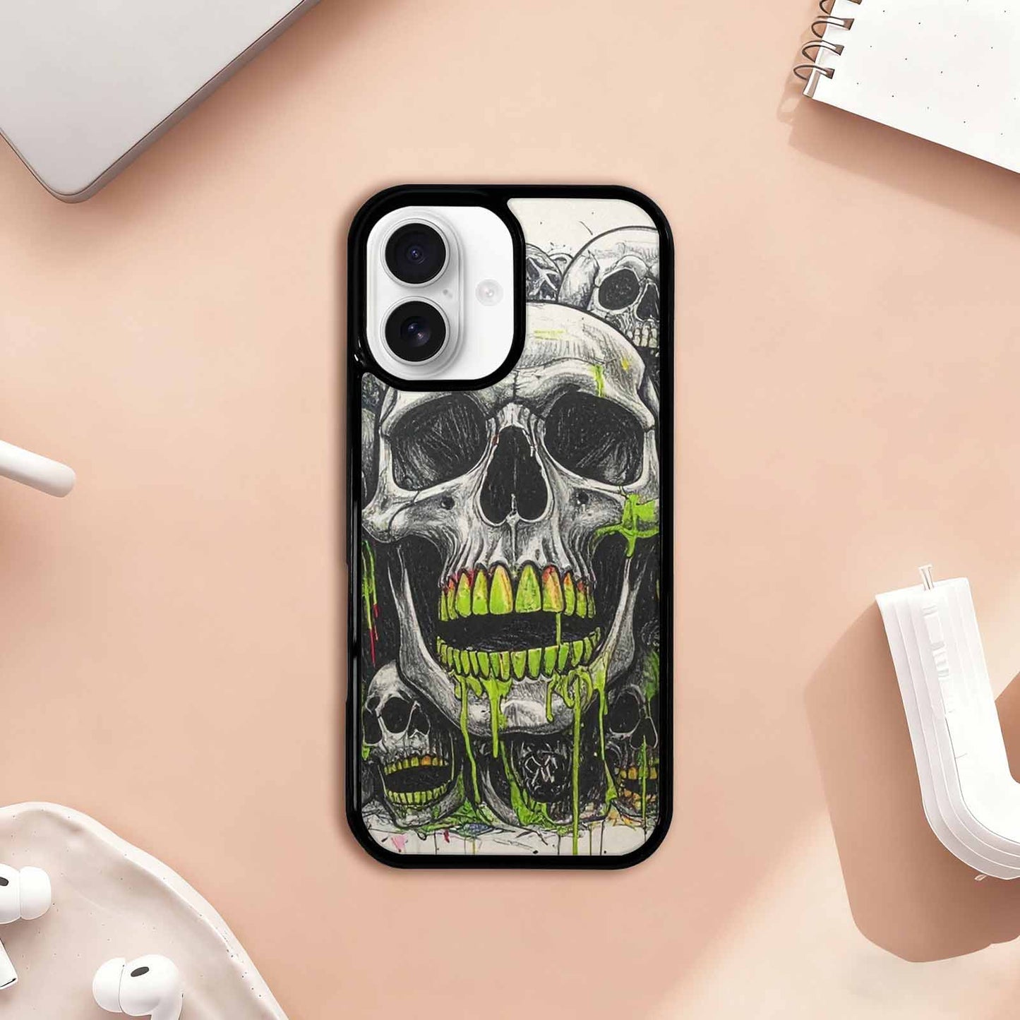 iPhone 17 Case — Rainbow From Skull\'s Mouth Gothic Skulls, Custom Print Case Cover