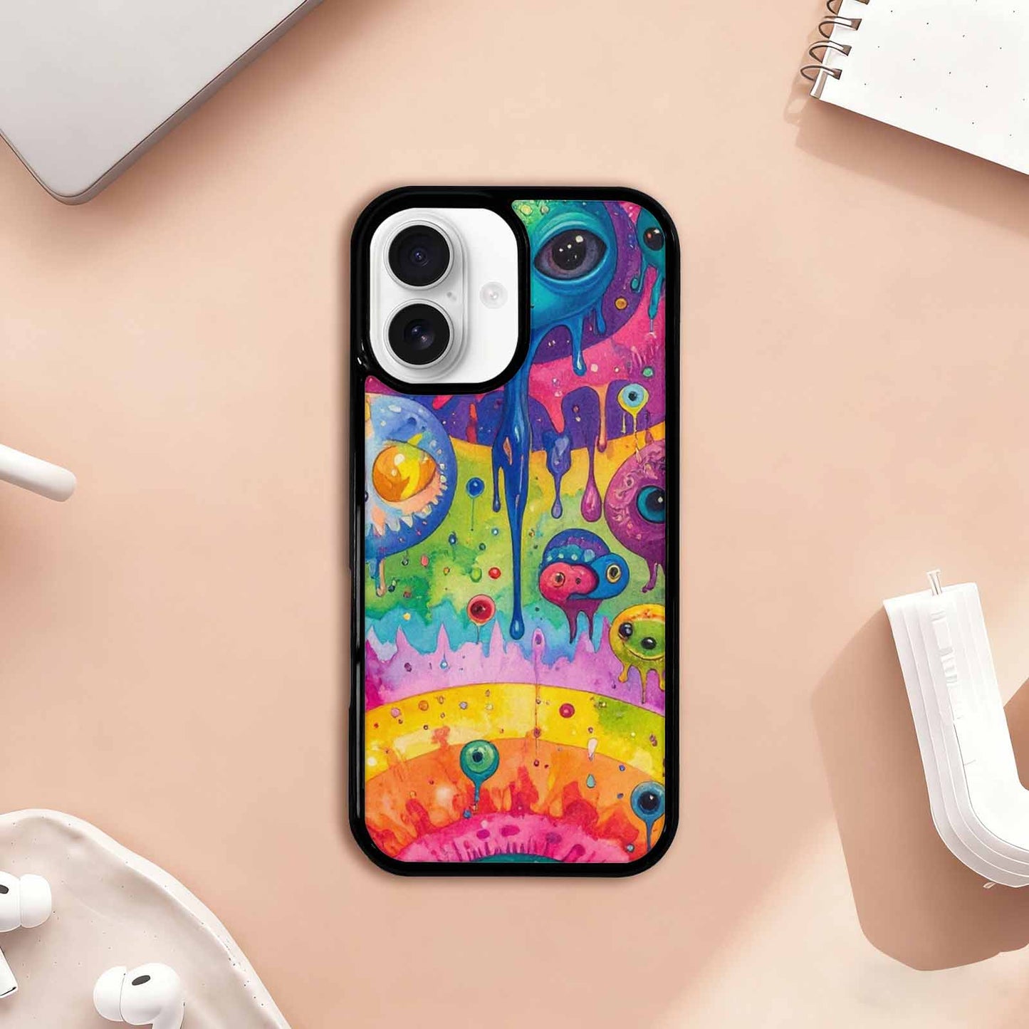 iPhone 17 Case — Aliens Tie Dyemelting Aliens Tie Dye, Custom Printed Phone Case