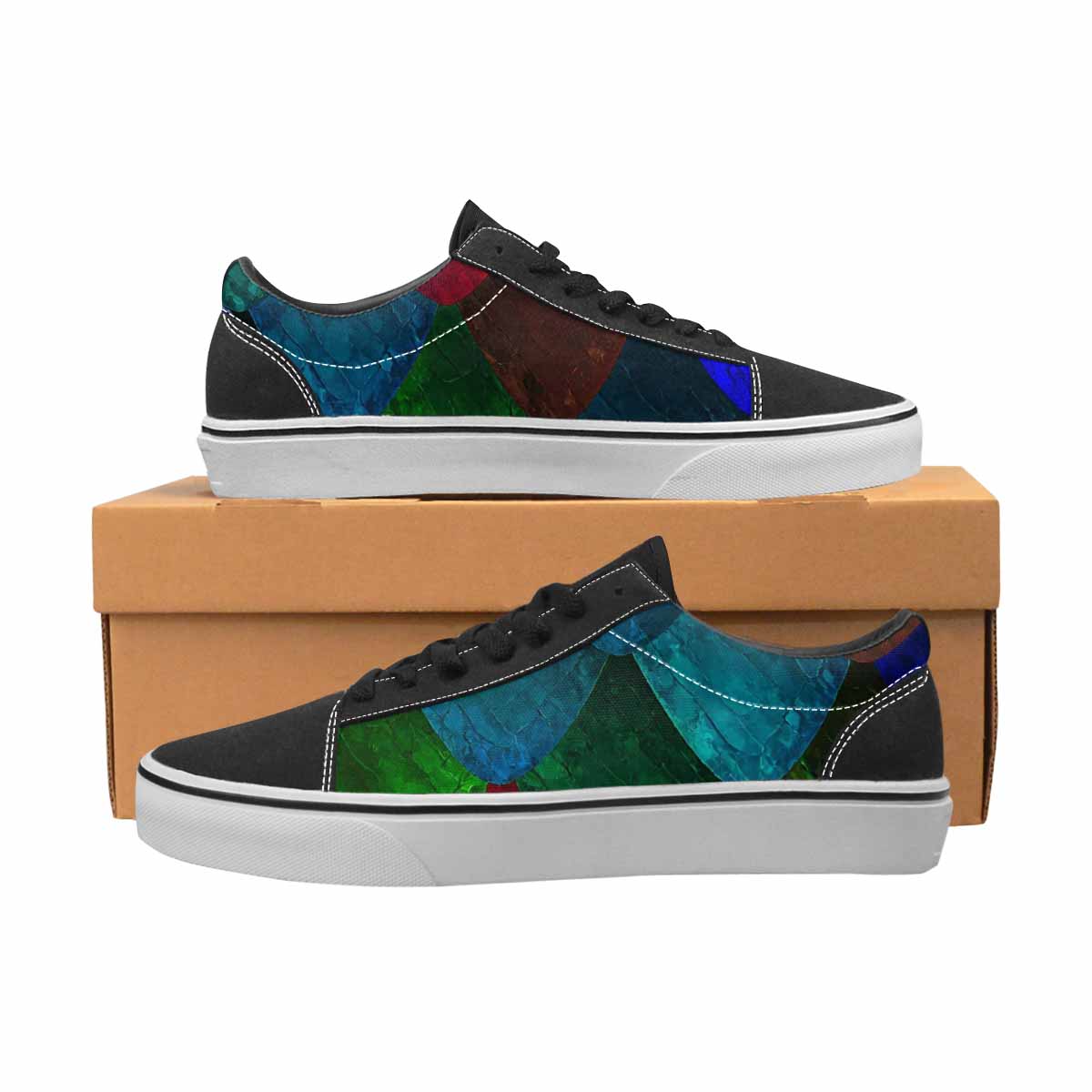 WOMEN'S Dark Snake Print Canvas Lace-Up Y2K Shoes