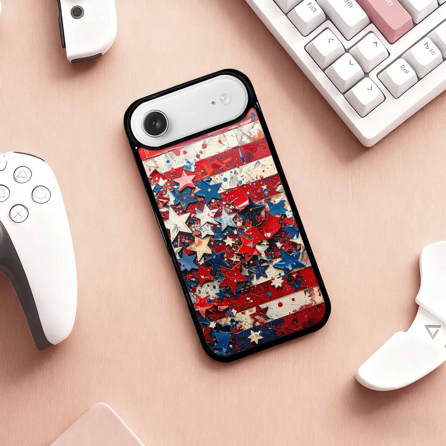 iPhone 17 Air Case — Patriotic Stars And Stripes American Galaxy, Original Design Phone Case