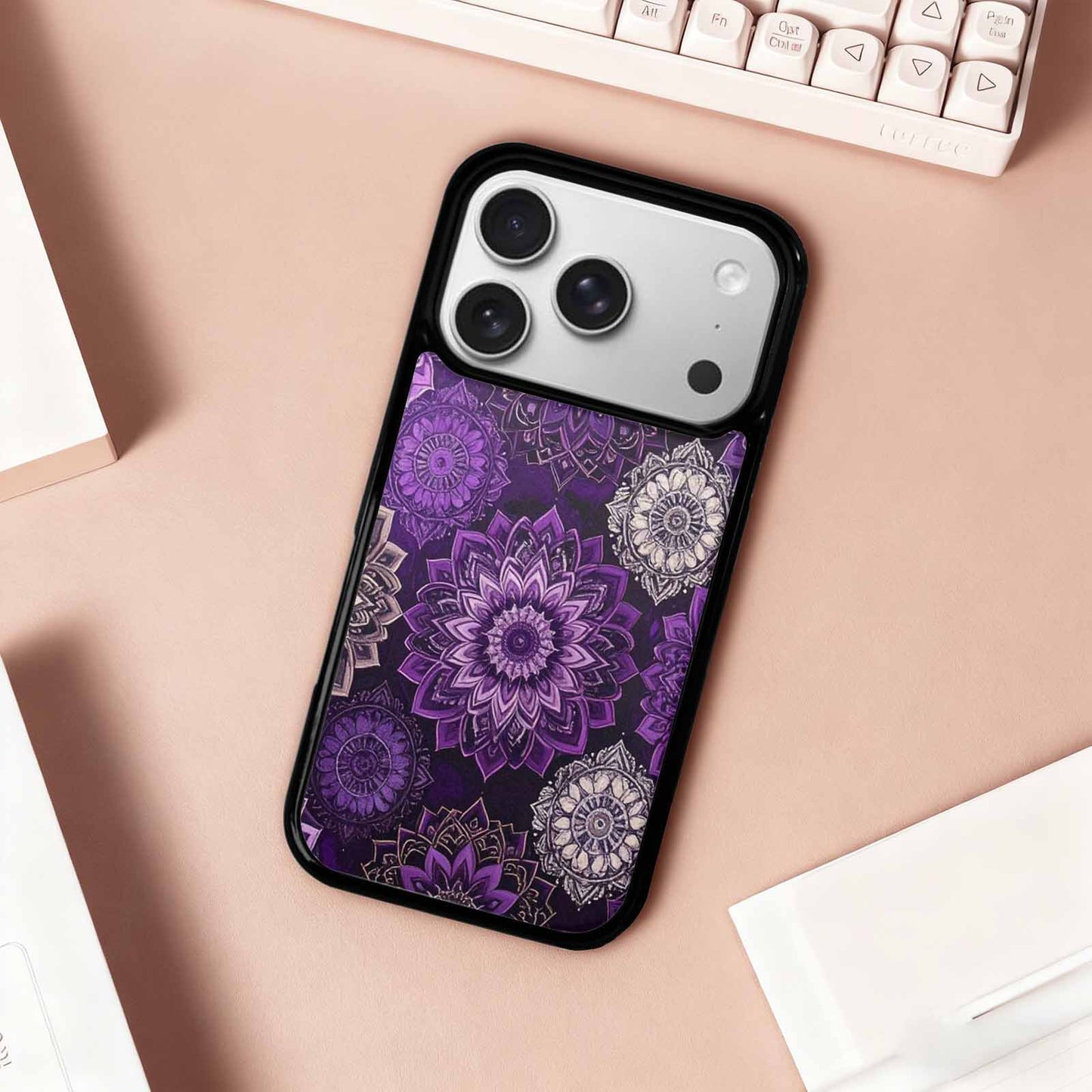 iPhone 17 Pro Case — Small Mandala Pattern Randomly Varying Floral, Personalized Phone Case