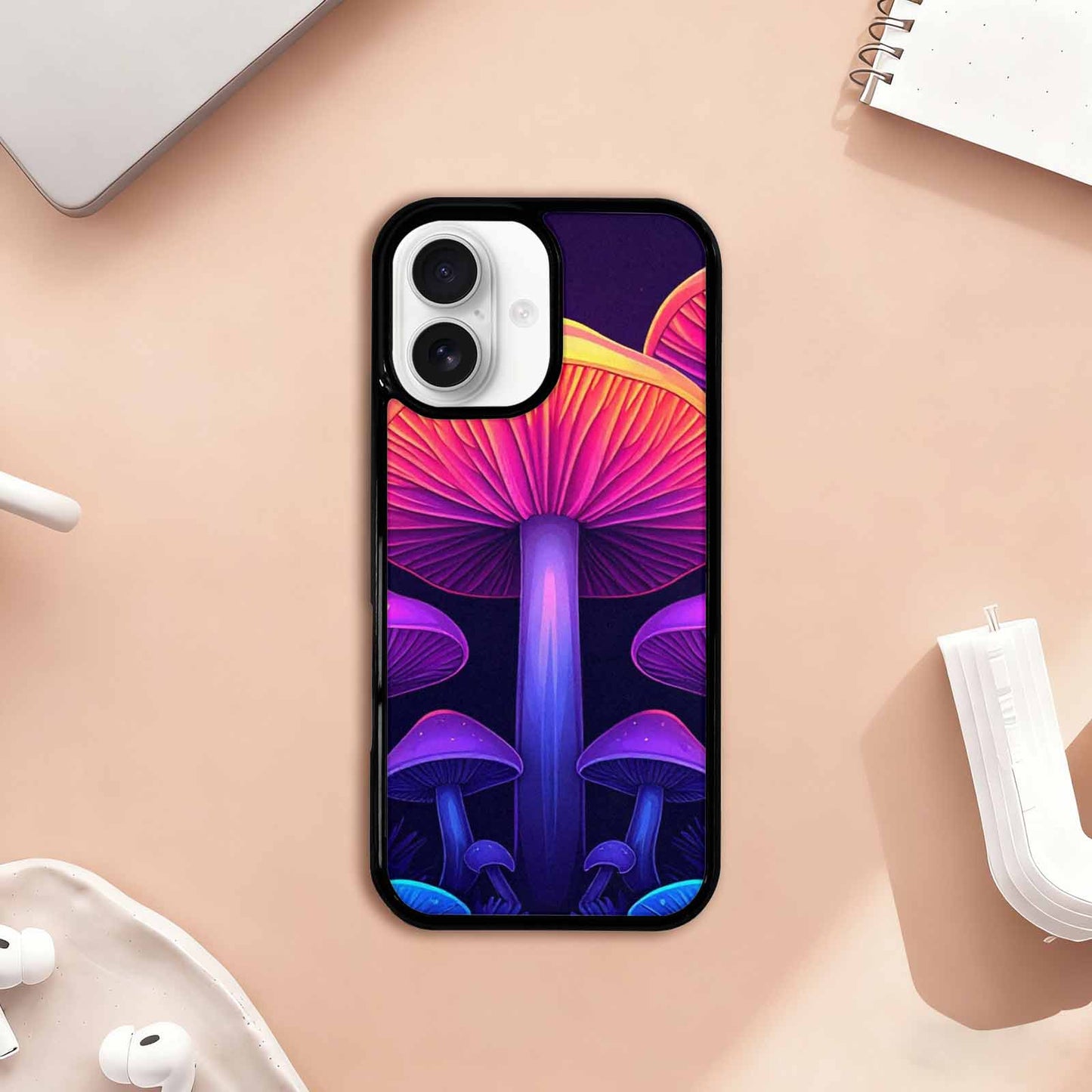 iPhone 17 Case — Psychedelic Mushroom Cartoon Pattern Cartoon Cute, Custom Designed Case Cover