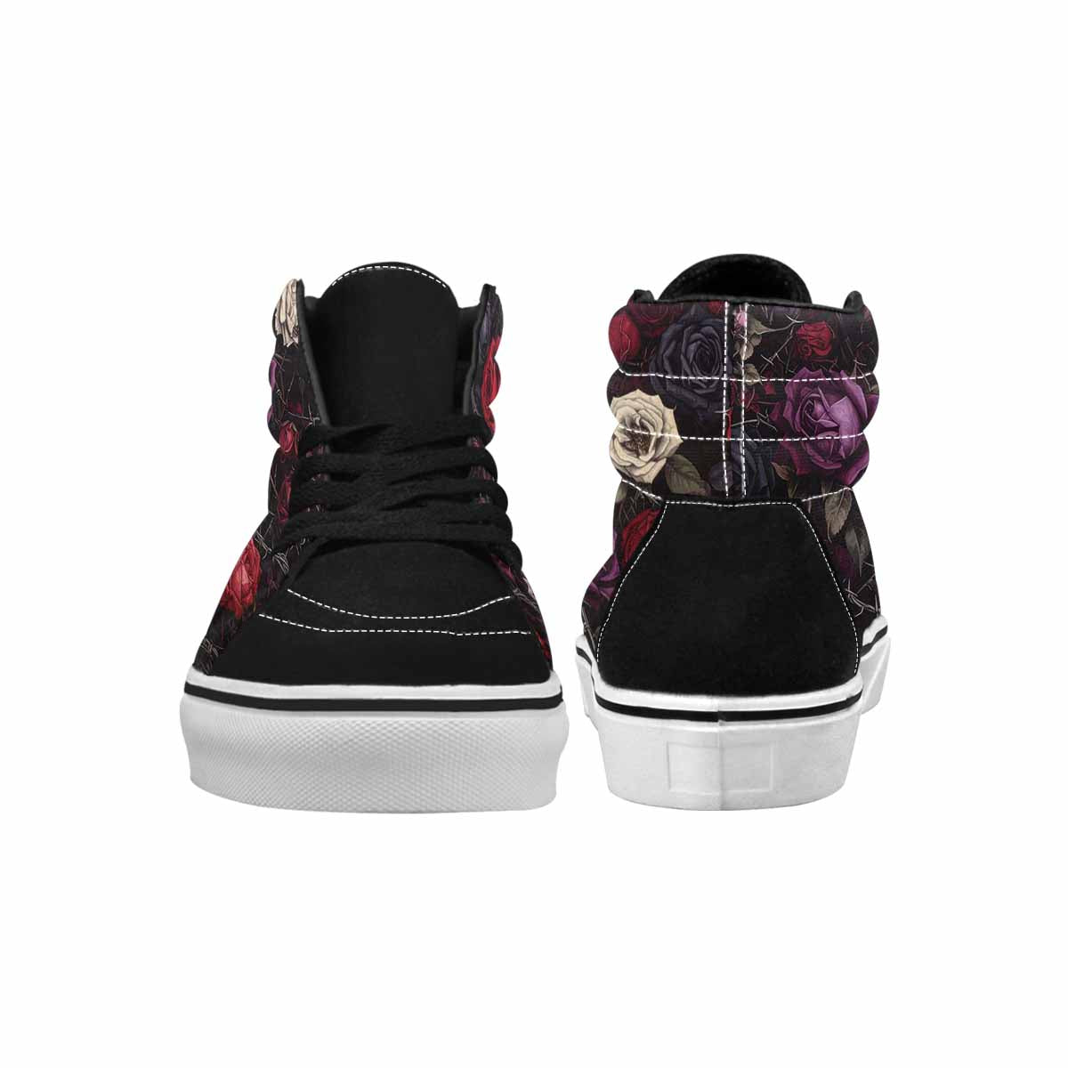 MEN'S Black Gothic Rose High Top Canvas Cottagecore Shoes
