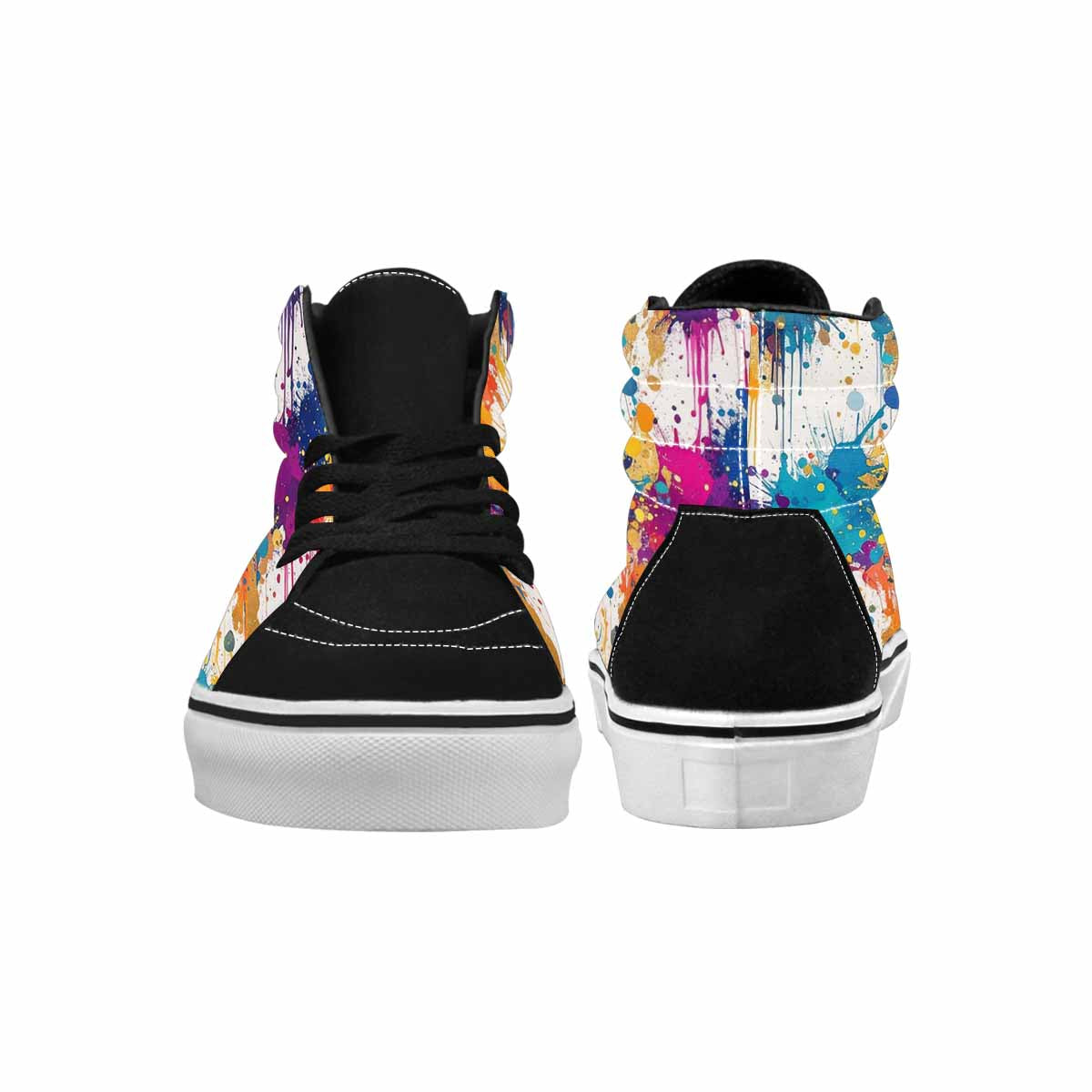 WOMEN'S Paint Splatter High Top Canvas Dark Academia Custom Shoes