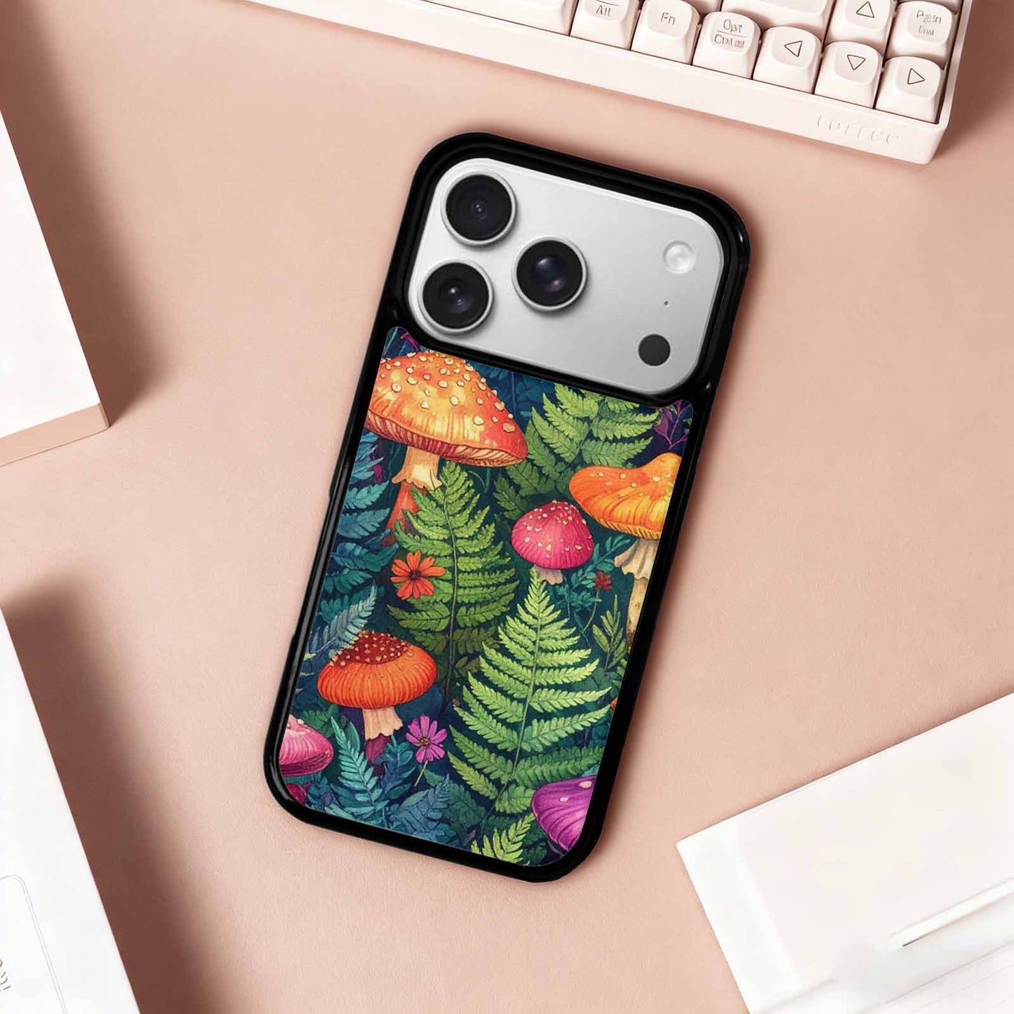 iPhone 17 Pro Case — Mushrooms Botanicalmushrooms P Vyl Floral, Customized Protective Case