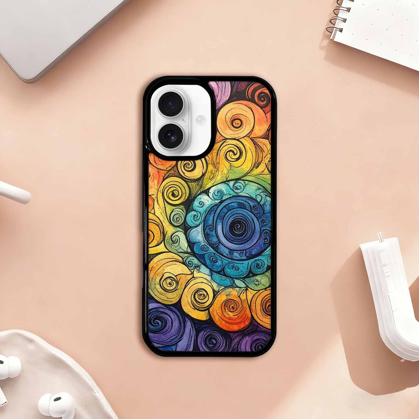 iPhone 17 Case — Tie Dye Swirls (black Tie Dye, Original Design Phone Case