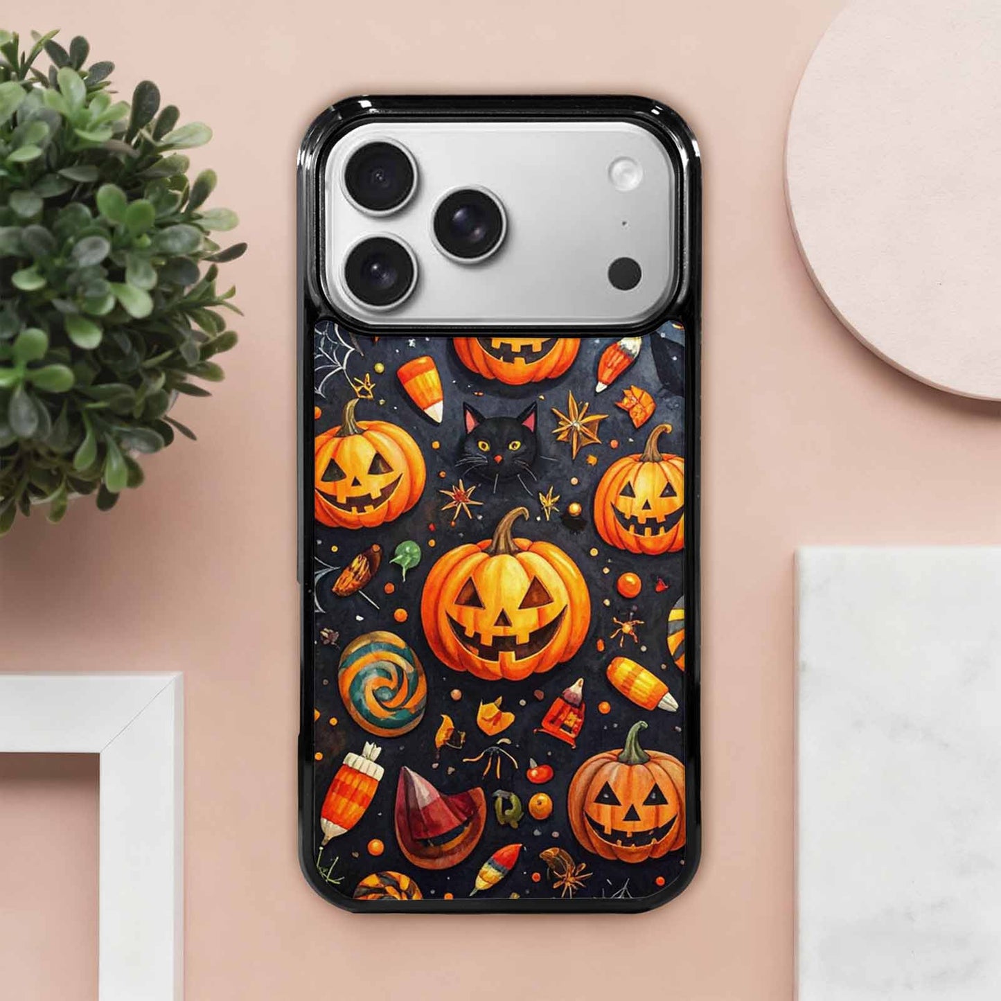 iPhone 17 Pro Max Case — Small Halloween Pattern, Randomly Original Art, Custom Made Phone Cover