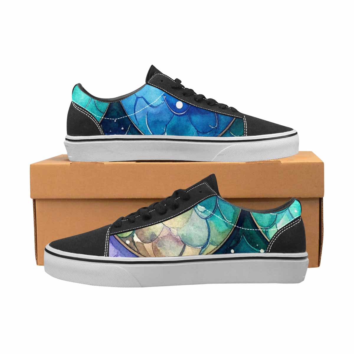 WOMEN'S Mermaid Scale Canvas Lace-Up Dark Academia Shoes