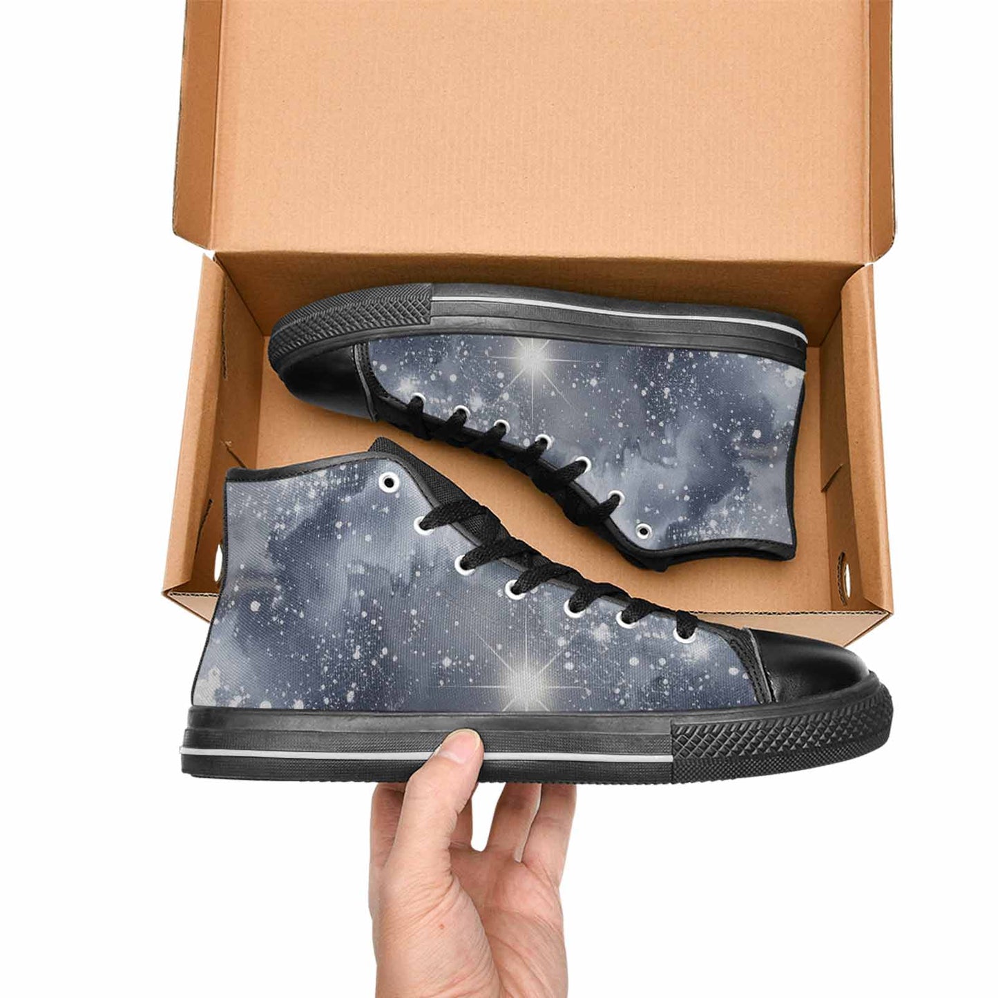MEN'S Galaxy Art - High Top Canvas Wallpaper Art Custom Shoes