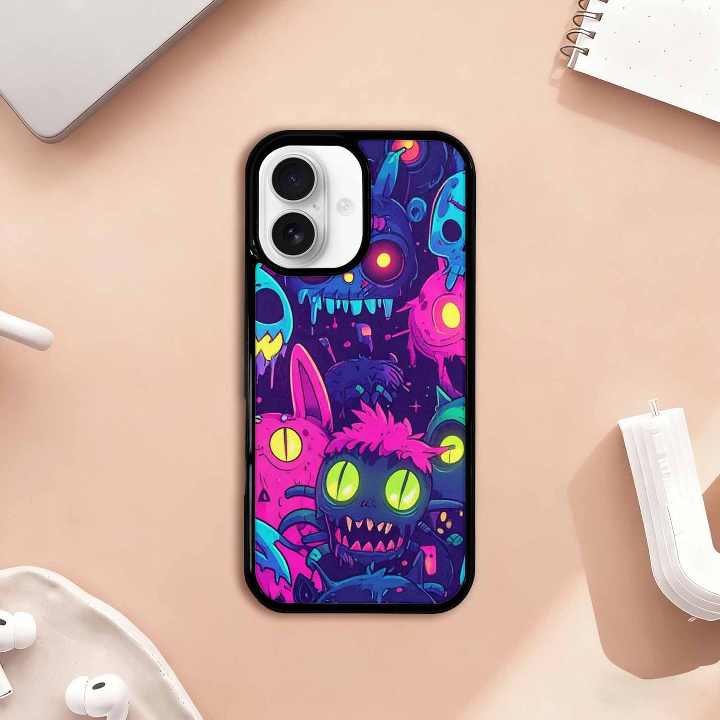 iPhone 17 Case — Mixed Toxic Glow Creature Cartoon Cute, Personalized Phone Case