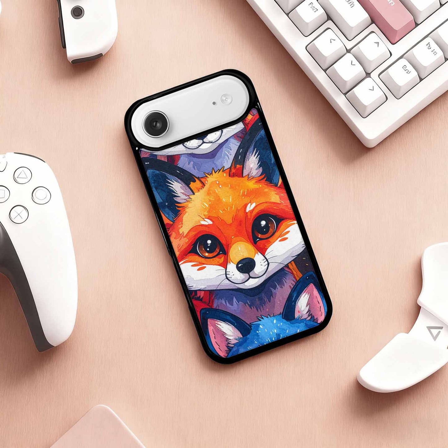 iPhone 17 Air Case — Watercolor Kawaii Fox Faces Watercolor Abstract, Personalized Phone Case
