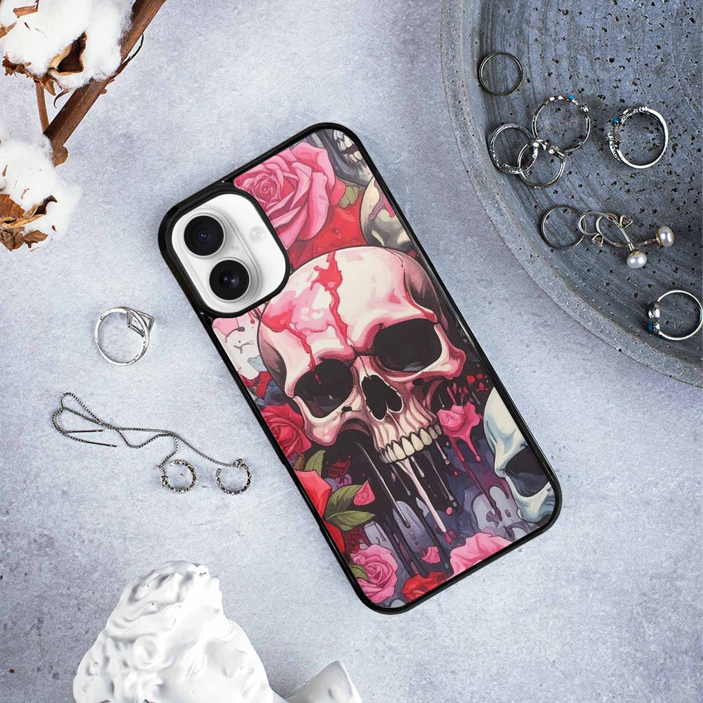 iPhone 16 Plus Case — Skulls And Roses Skulls And Roses, Personalized Phone Case