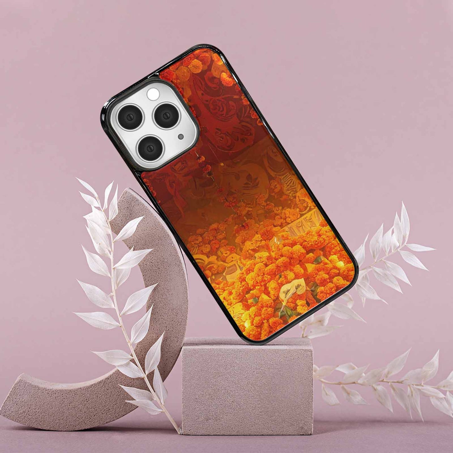 iPhone 15 Pro Max Case — Marigold Day Of The Dead Marigold, Custom Print Case Cover