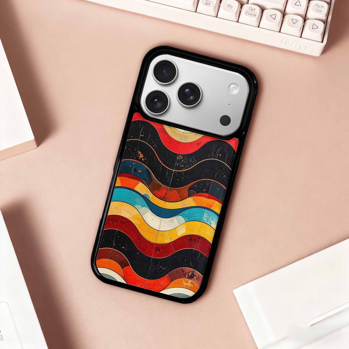 iPhone 17 Pro Case — Retro Wave Scallop Stripe Small Retro, Unique Phone Case Design