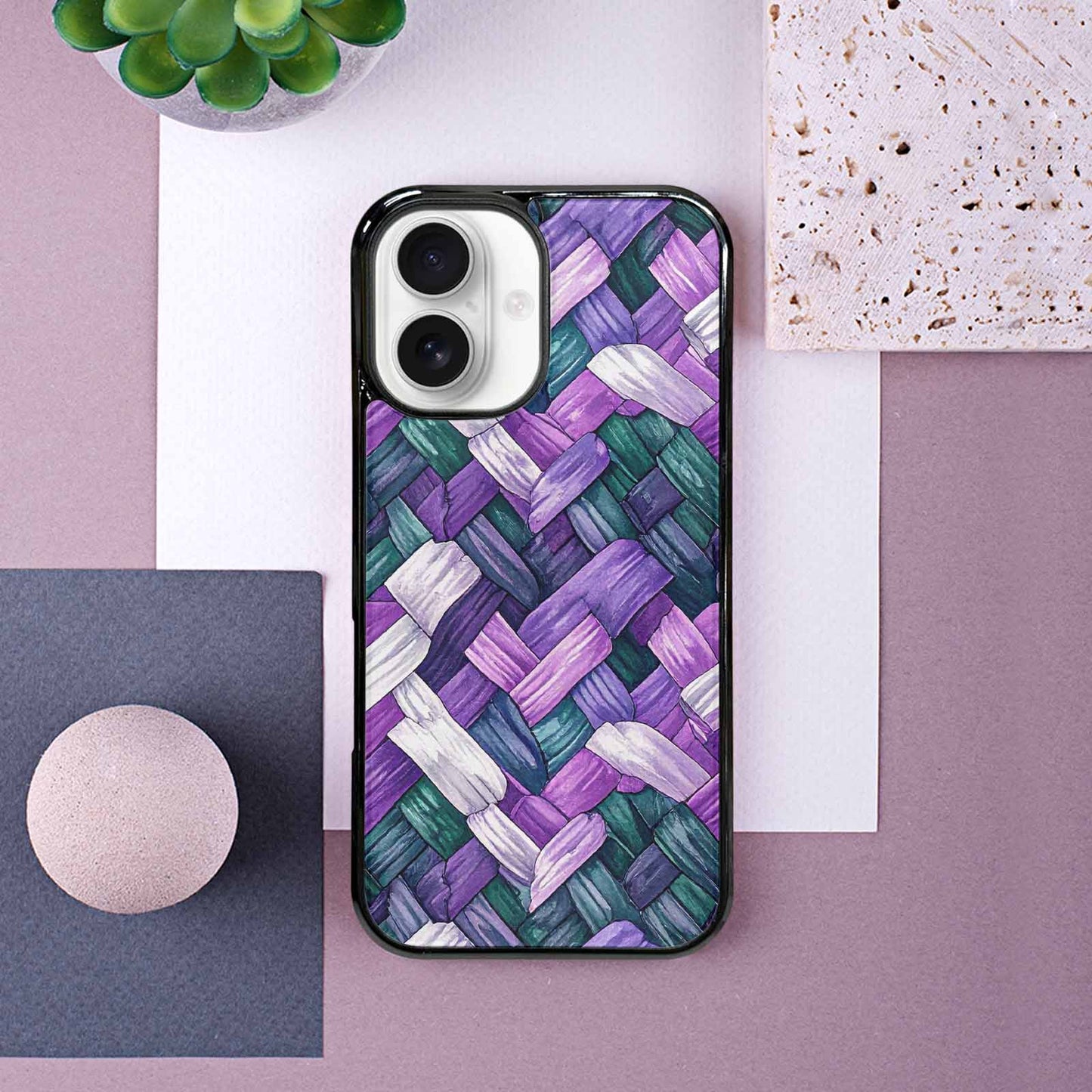 iPhone 16 Case — Genderqueer Flag Color Theme Small Rainbow, Custom Art Phone Cover
