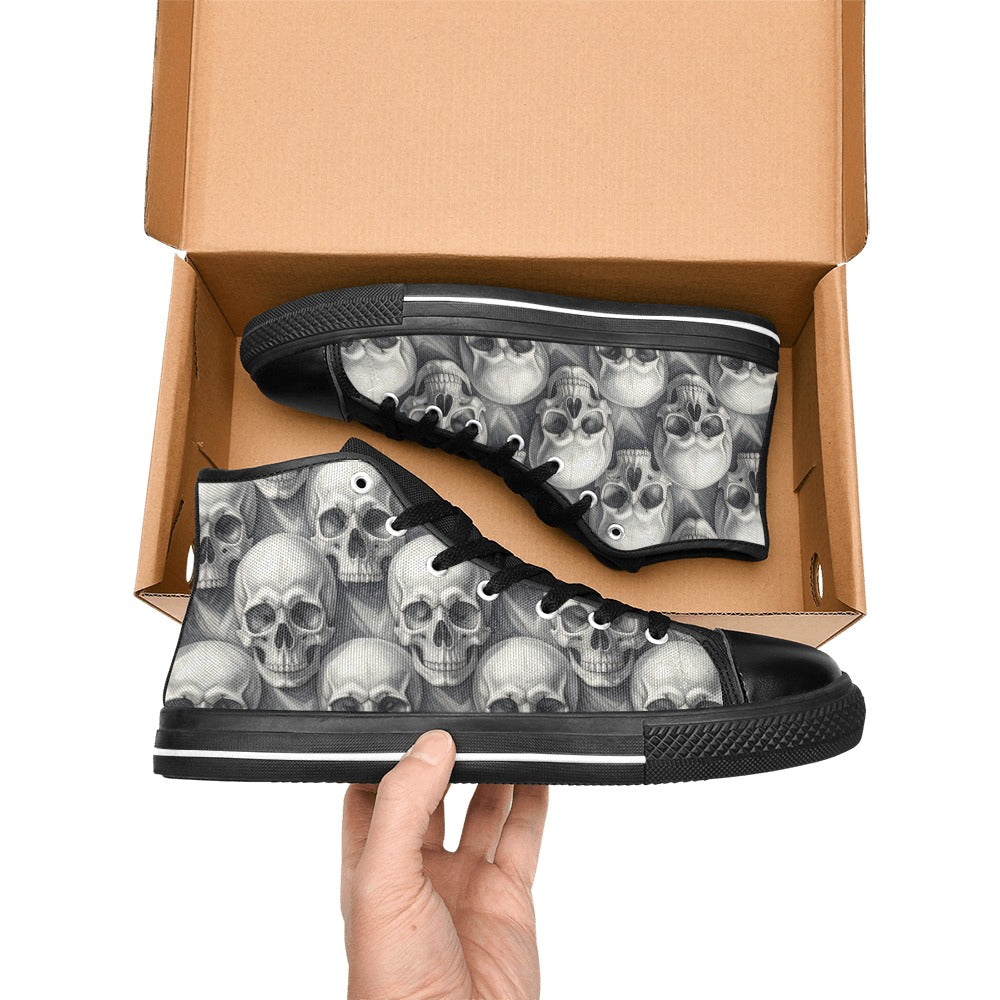 MEN'S Hyper Realistic Skull High Top Canvas Y2K Custom Sneakers